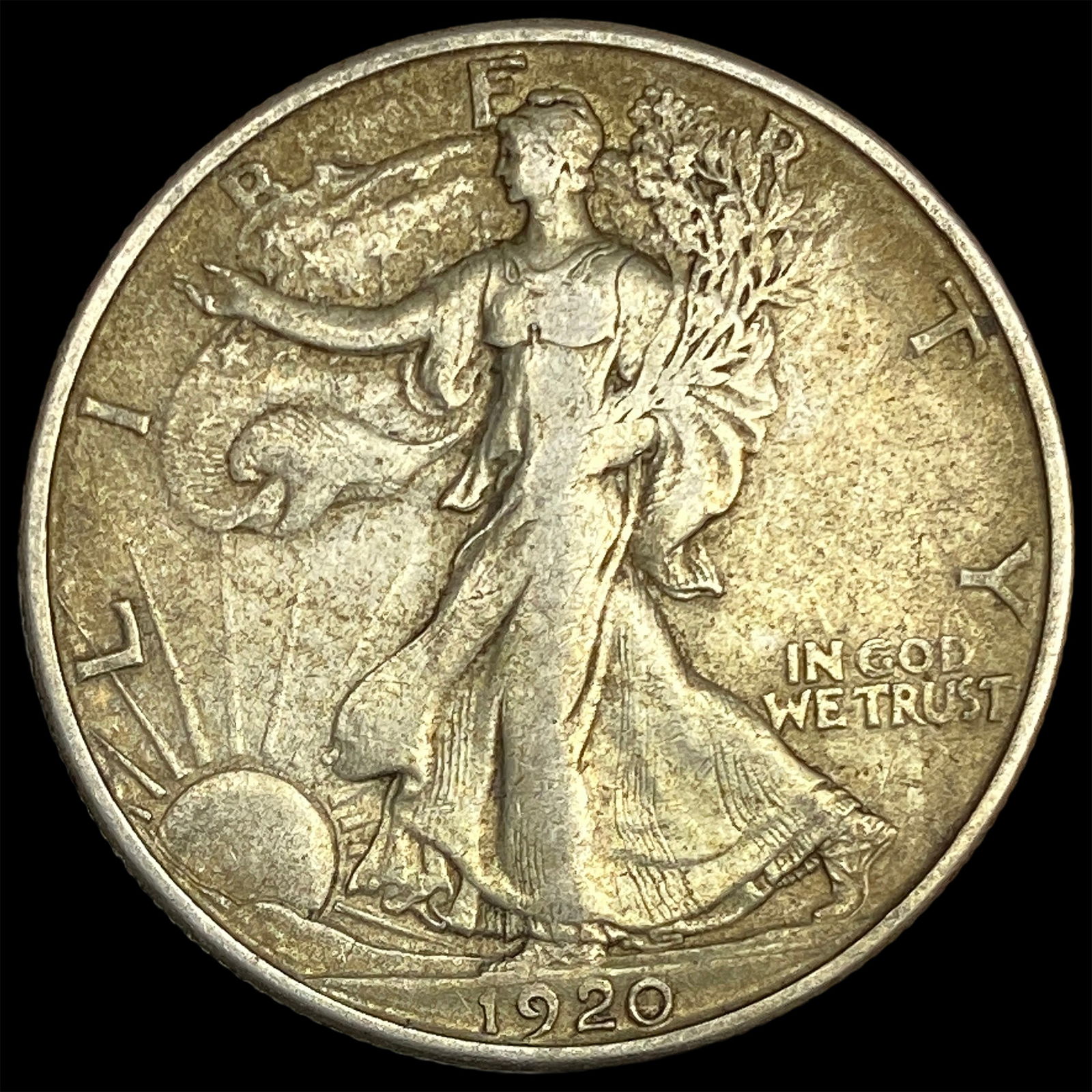 1920-S Silver Walking Liberty Half Dollar CLOSELY UNCIRCULATED (1 of 2)