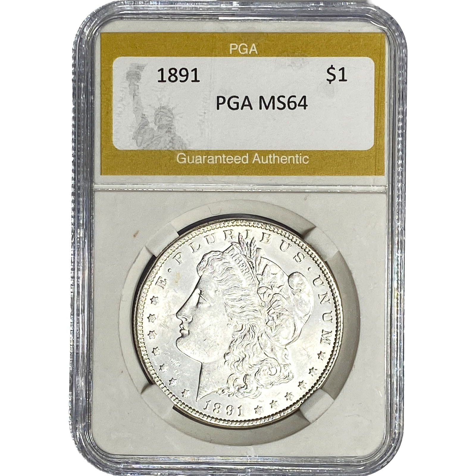 1891 Morgan Silver Dollar PGA MS64: 1891 Morgan Silver Dollar PGA MS64
