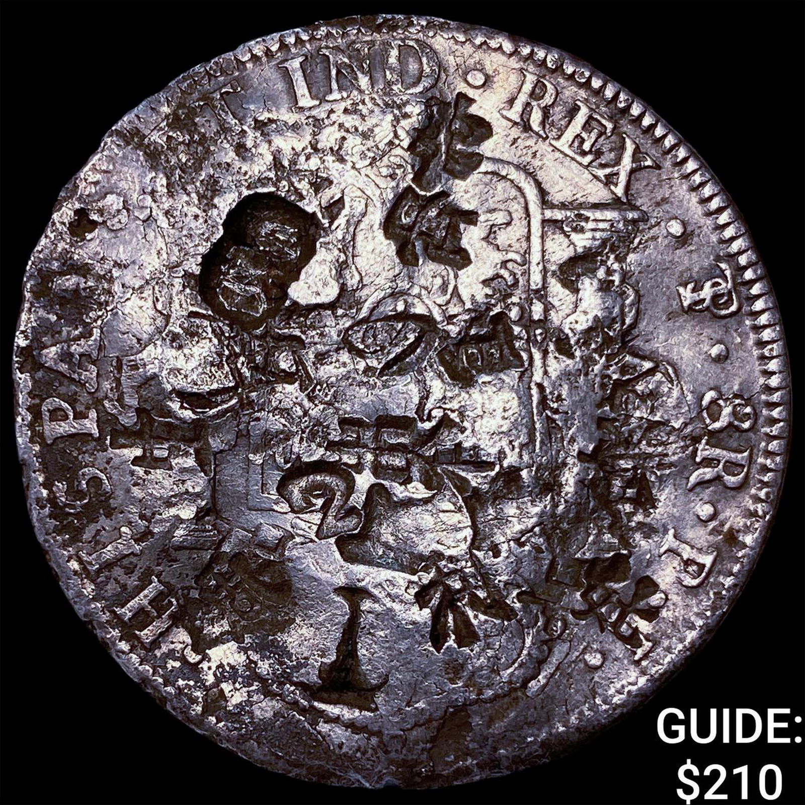 1816 Mexico Silver 8 Reales Chopmarked NEARLY UNCIRCULATED (1 of 2)