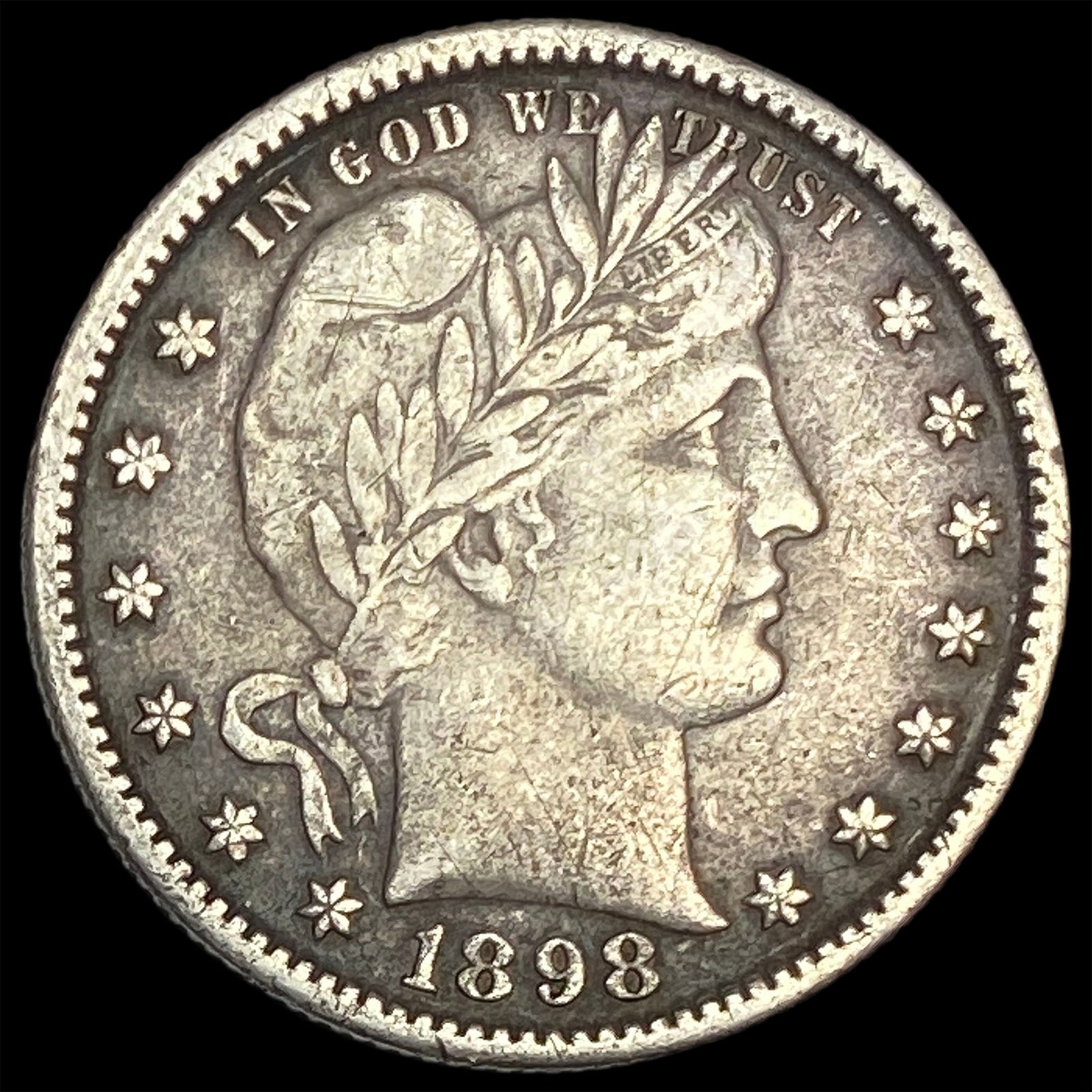 1898-S Silver Barber Quarter NEARLY UNCIRCULATED (1 of 2)