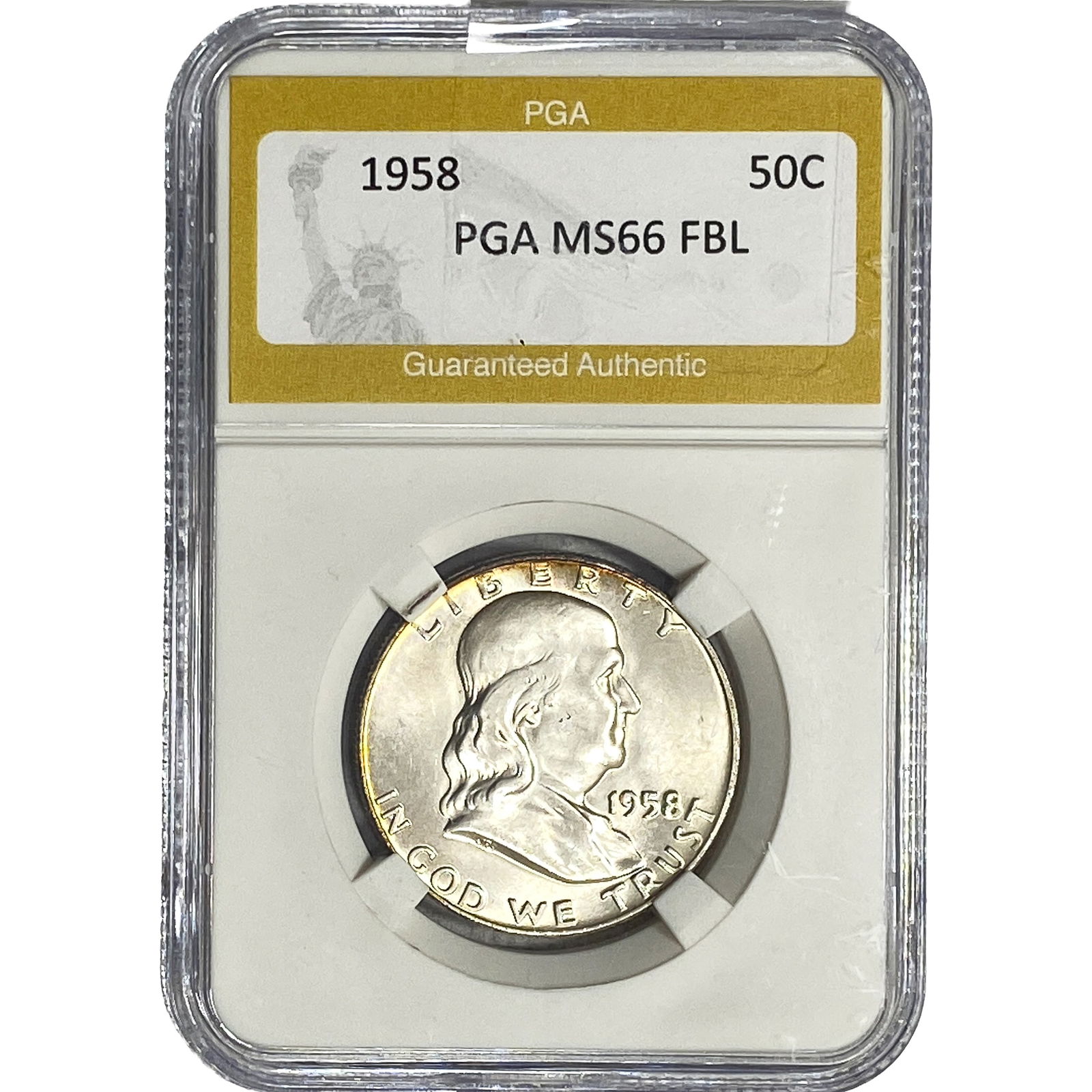 1958 Franklin Half Dollar PGA MS66 FBL (1 of 2)