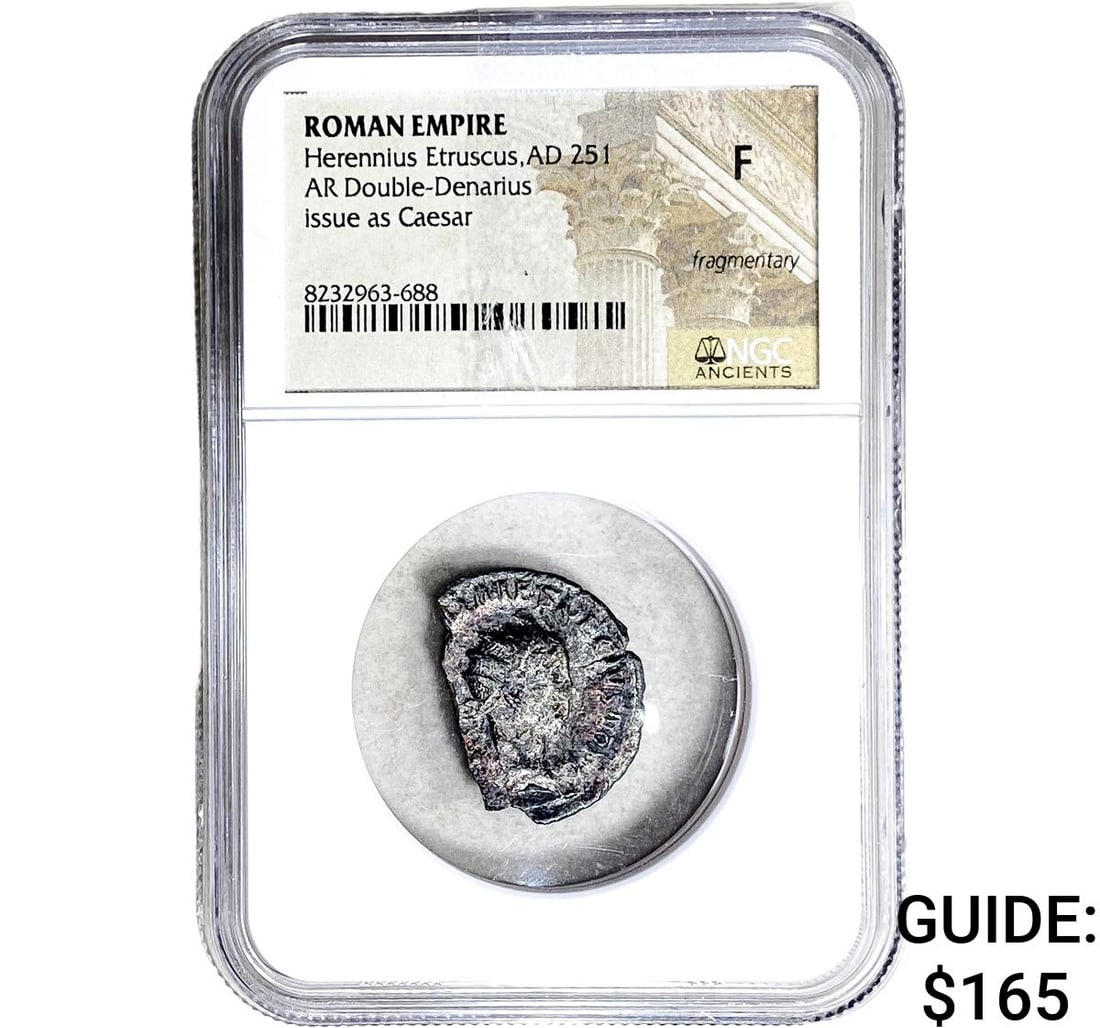 Roman Herennius Etruscus 251 Silver Dbl-Denarius (1 of 2)