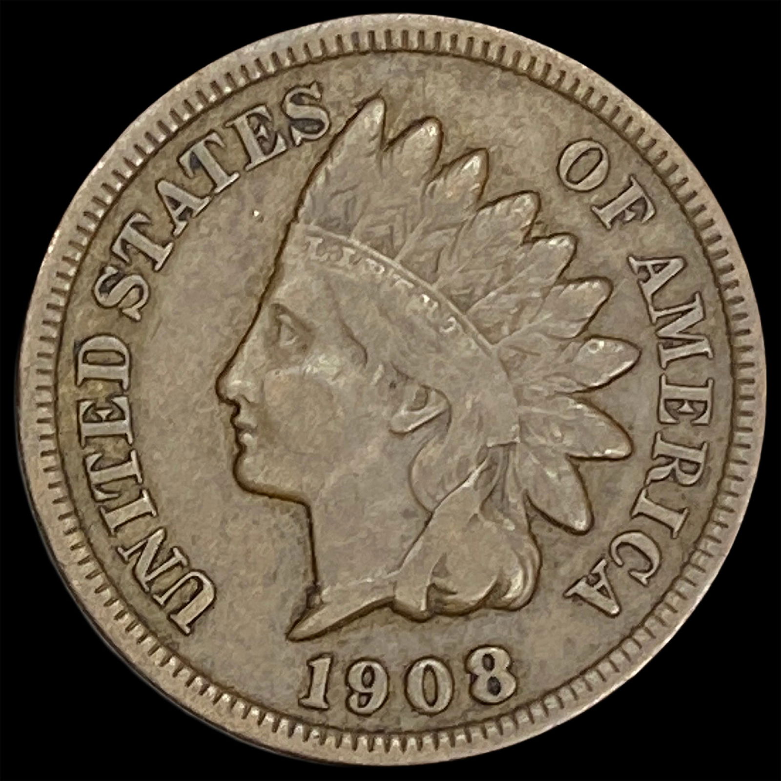 1908-S Indian Head Cent ABOUT UNCIRCULATED: 1908-S Indian Head Cent ABOUT UNCIRCULATED