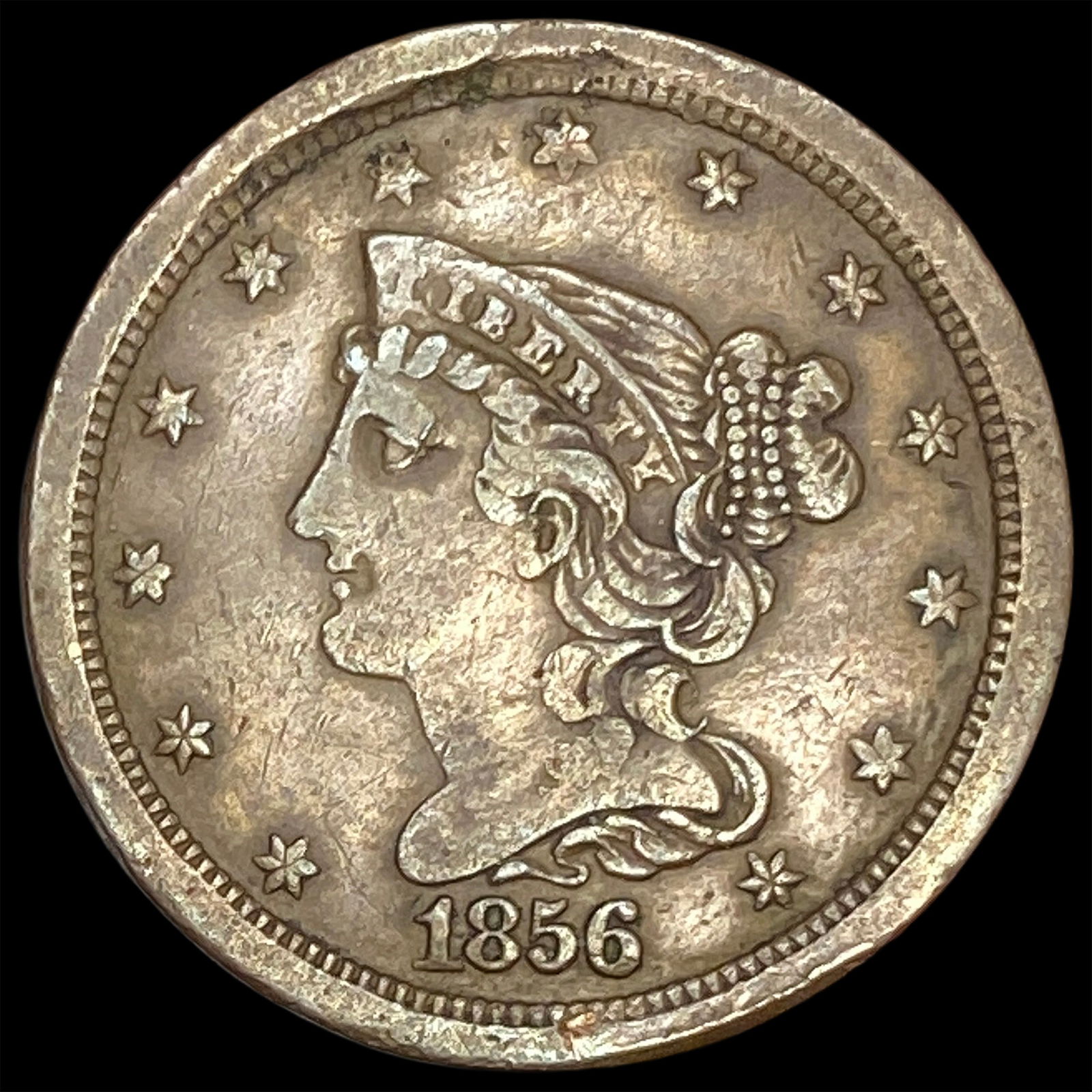 1856 Braided Hair Half Cent HIGH GRADE: 1856 Braided Hair Half Cent HIGH GRADE