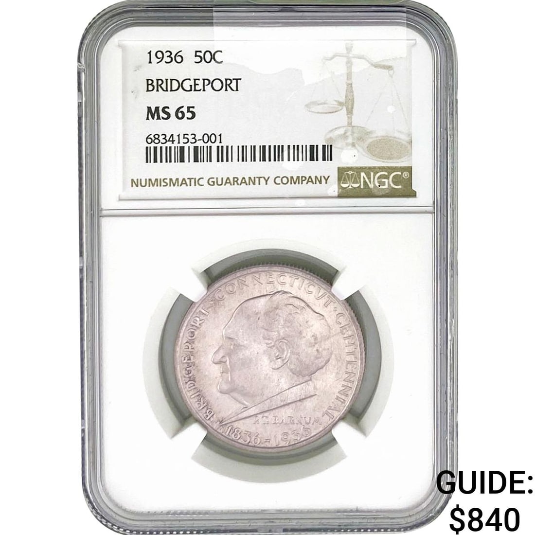 1936 Bridgeport Half Dollar NGC MS65 (1 of 2)