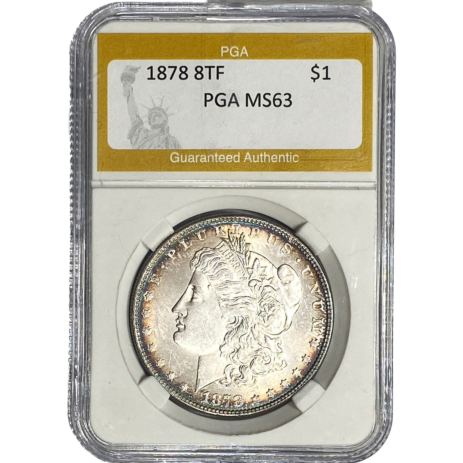 1878 8TF Morgan Silver Dollar PGA MS63: 1878 8TF Morgan Silver Dollar PGA MS63