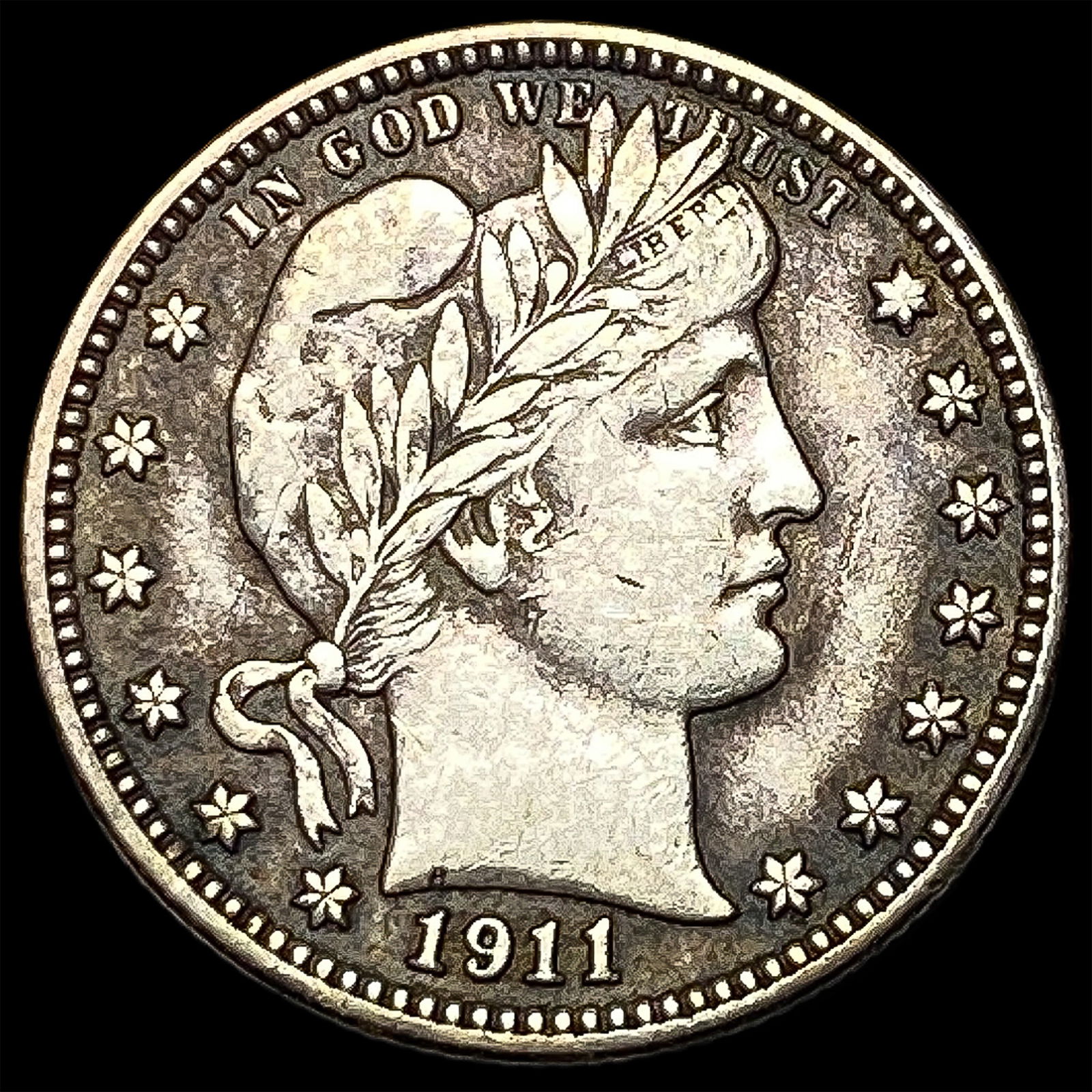 1911-D Silver Barber Quarter NEARLY UNCIRCULATED (1 of 2)