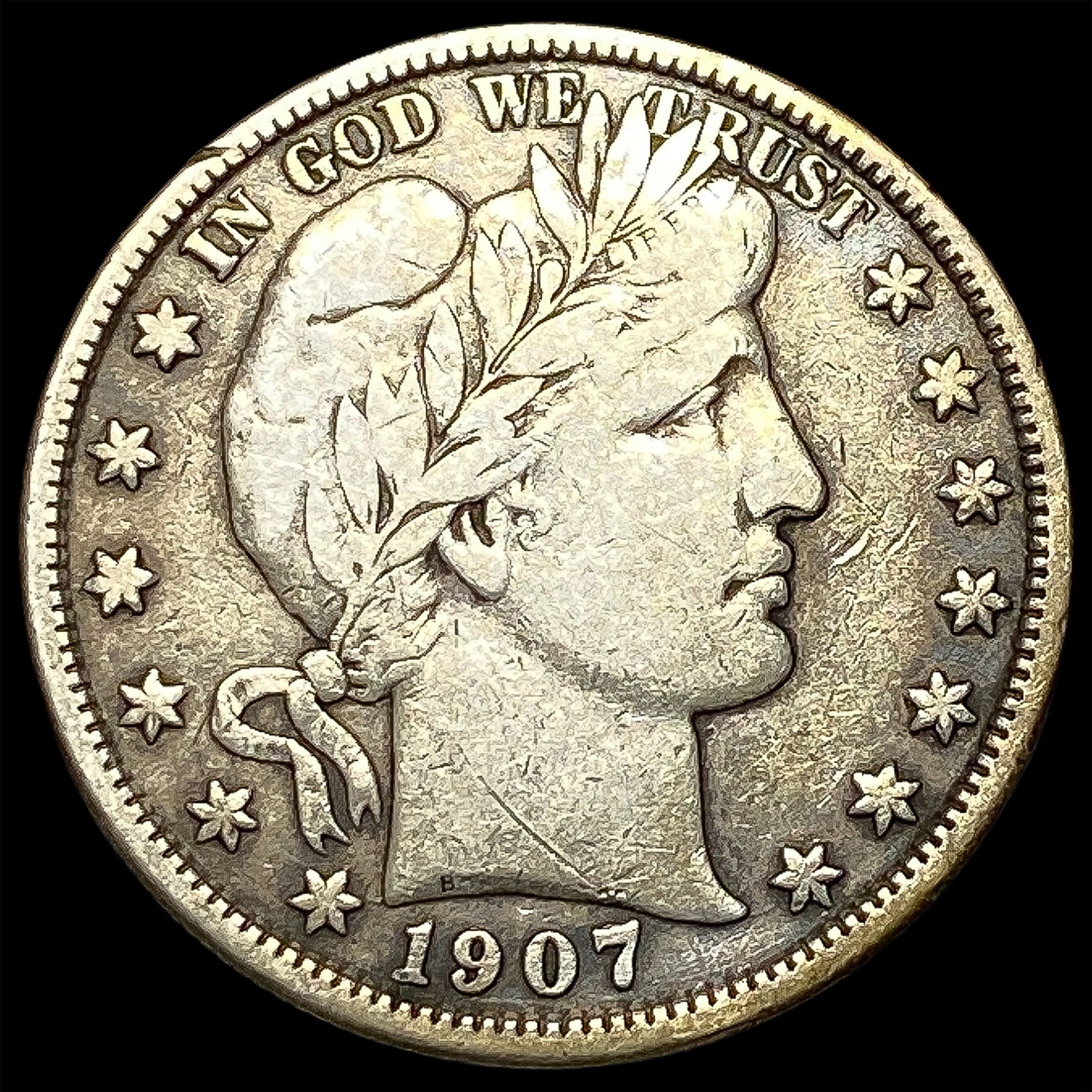 1907-D Silver Barber Half Dollar LIGHTLY CIRCULATED (1 of 2)