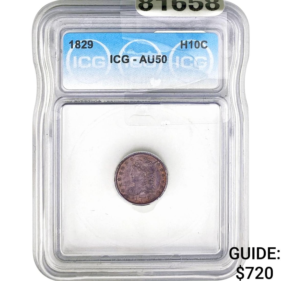 1829 Capped Bust Half Dime ICG AU50 (1 of 2)