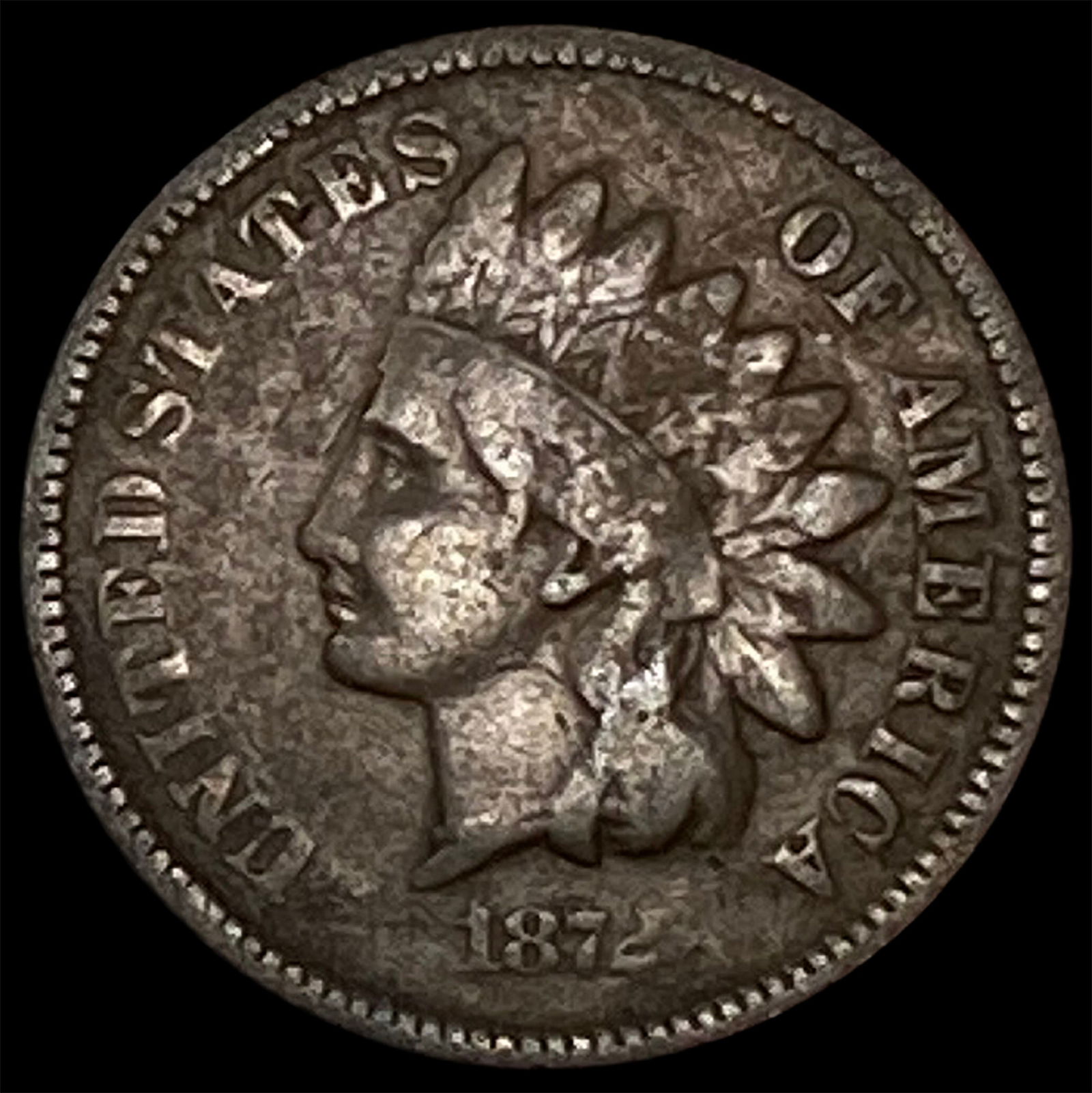 1872 Indian Head Cent LIGHTLY CIRCULATED: 1872 Indian Head Cent LIGHTLY CIRCULATED