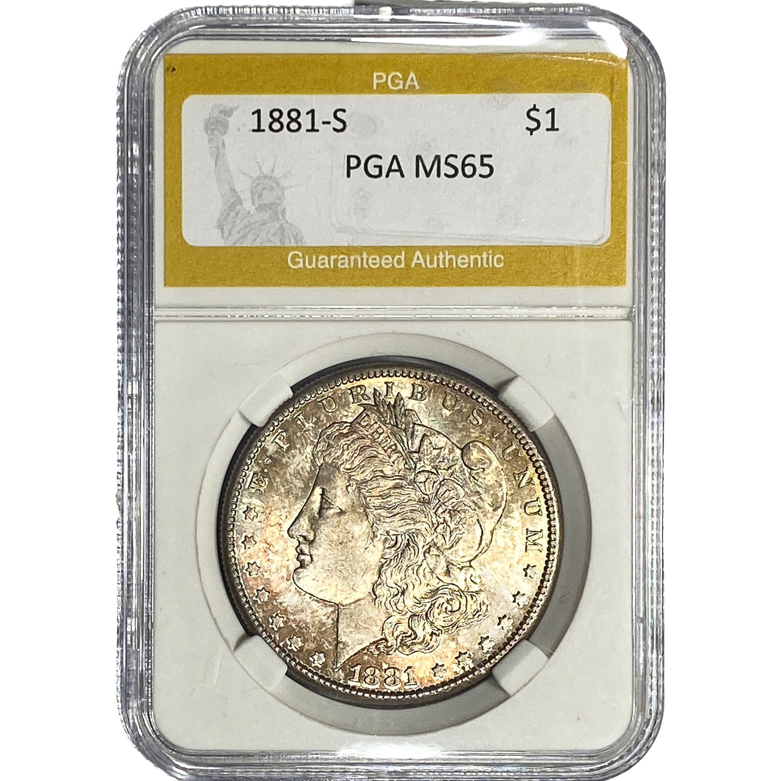 1881-S Morgan Silver Dollar PGA MS65: 1881-S Morgan Silver Dollar PGA MS65