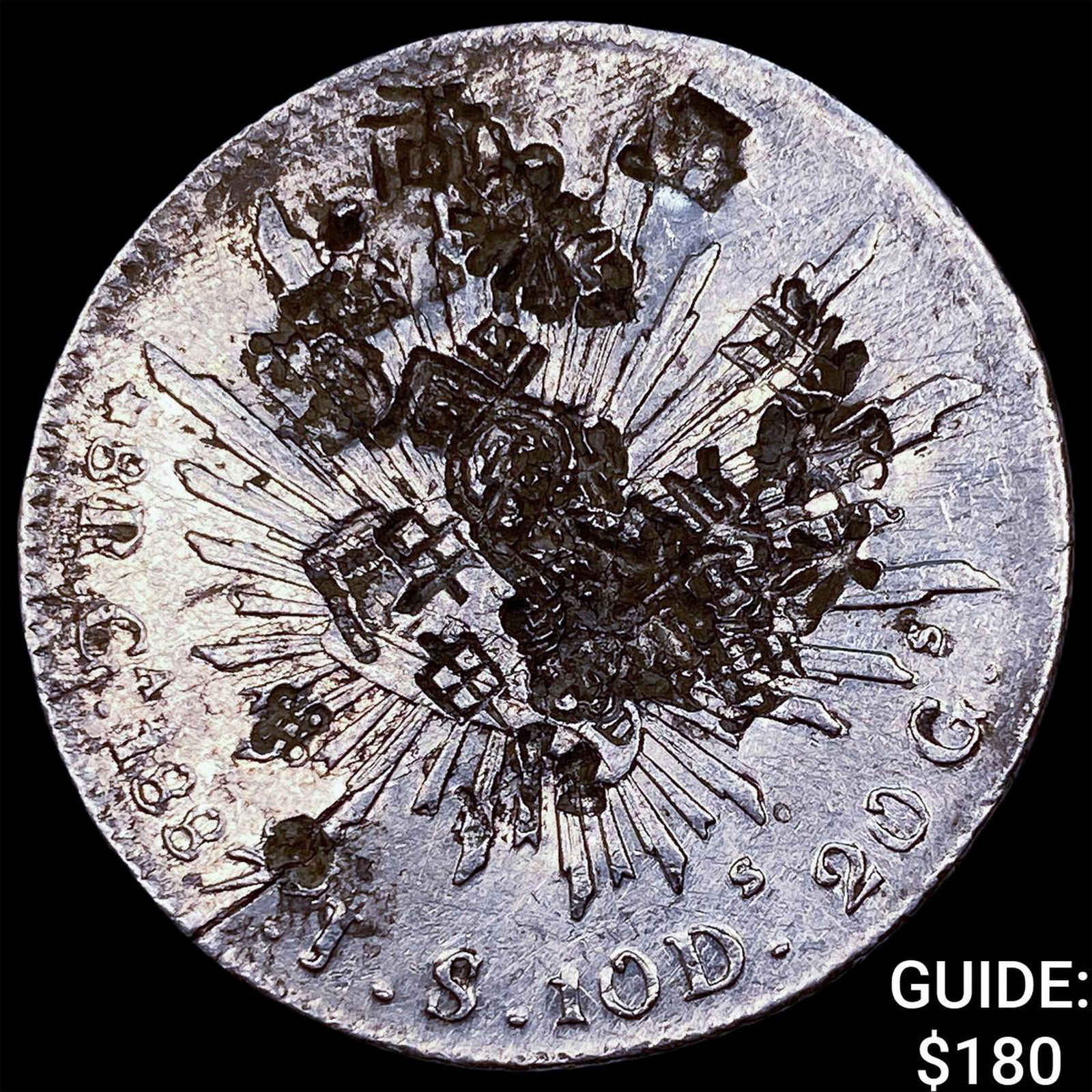 1887 Mexico Silver 8 Reales Chopmarked NEARLY UNCIRCULATED (1 of 2)