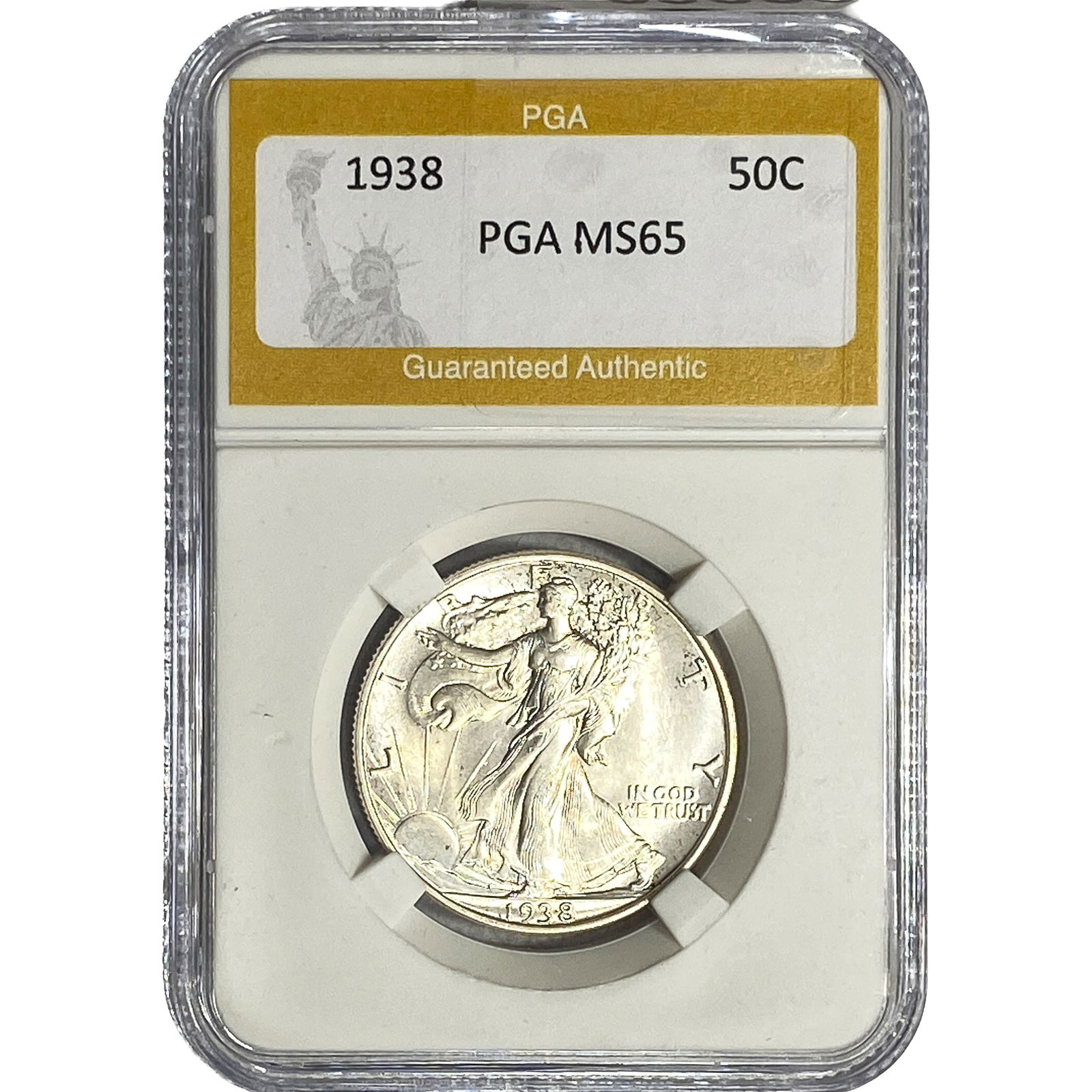 1938 Walking Liberty Half Dollar PGA MS65: 1938 Walking Liberty Half Dollar PGA MS65