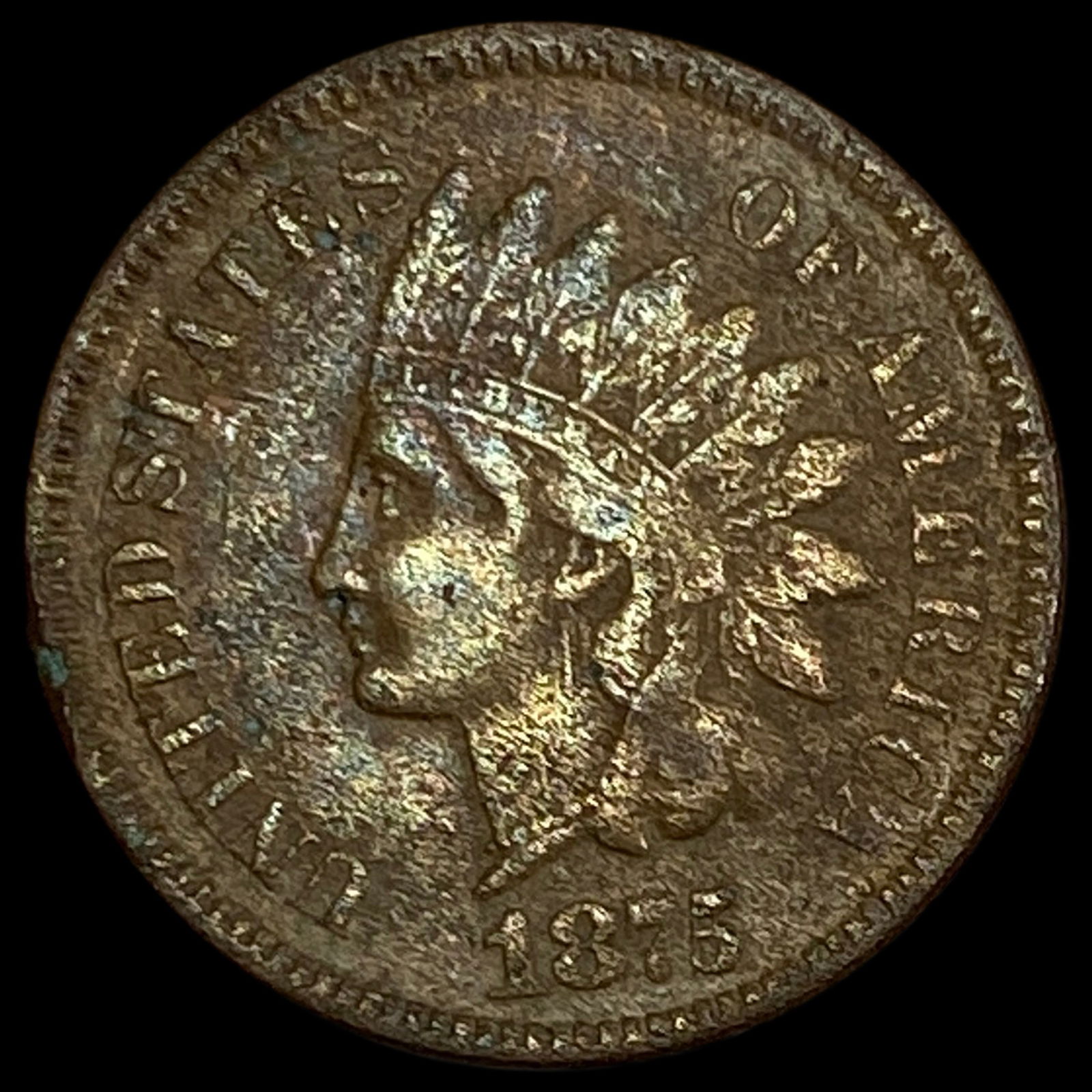 1875 Indian Head Cent NEARLY UNCIRCULATED (1 of 2)