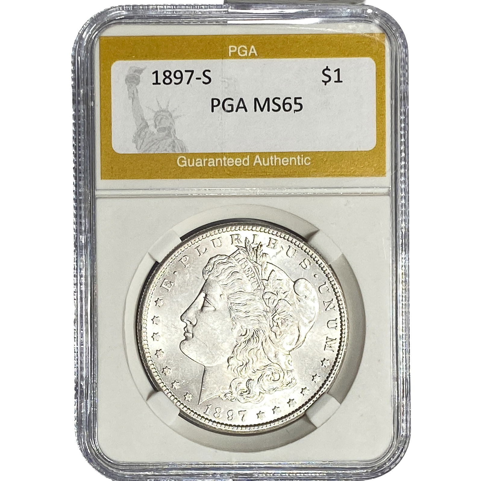 1897-S Morgan Silver Dollar PGA MS65: 1897-S Morgan Silver Dollar PGA MS65