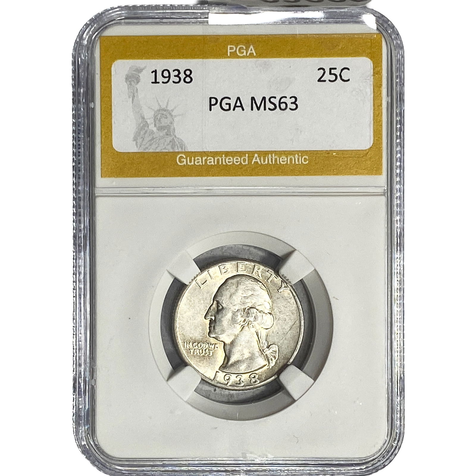 1938 Washington Silver Quarter PGA MS63: 1938 Washington Silver Quarter PGA MS63