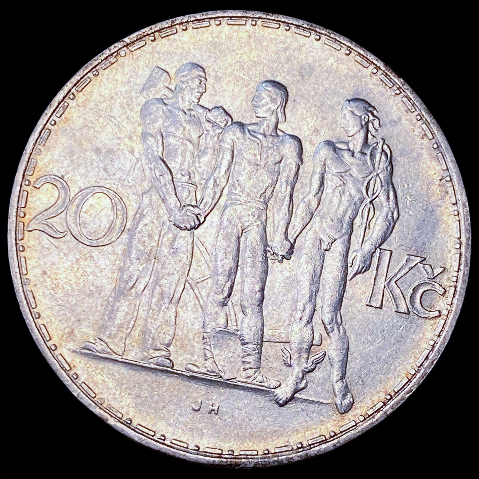 1933 Czechoslovakia Silver 20 Koron CLOSELY UNCIRCULATED (1 of 2)