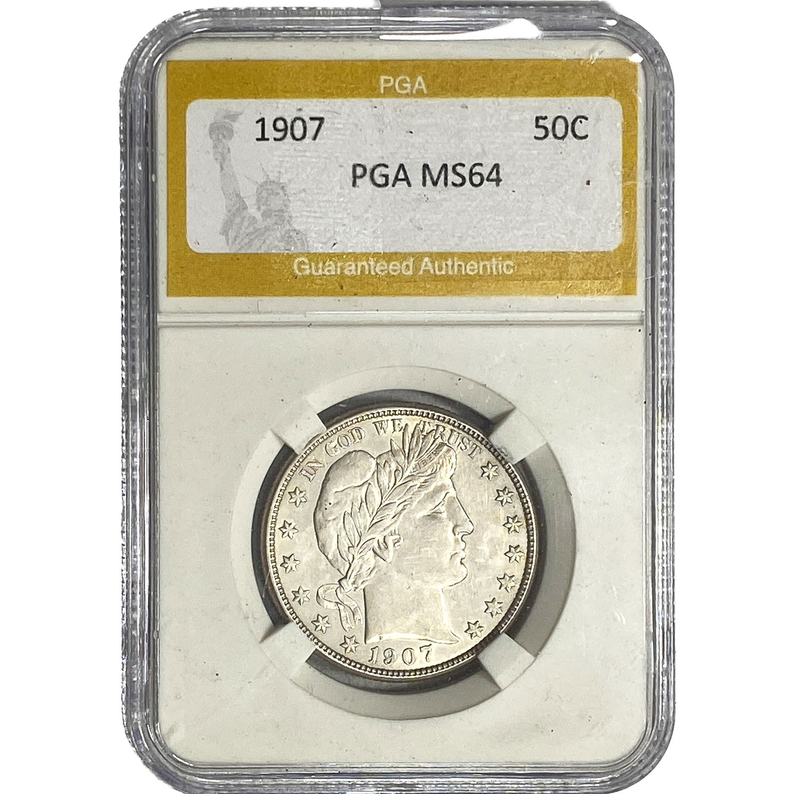1907 Barber Half Dollar PGA MS64: 1907 Barber Half Dollar PGA MS64