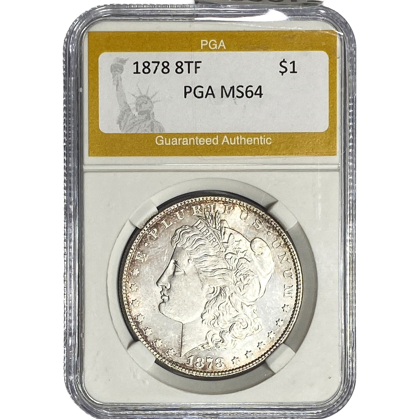 1878 8TF Morgan Silver Dollar PGA MS64: 1878 8TF Morgan Silver Dollar PGA MS64