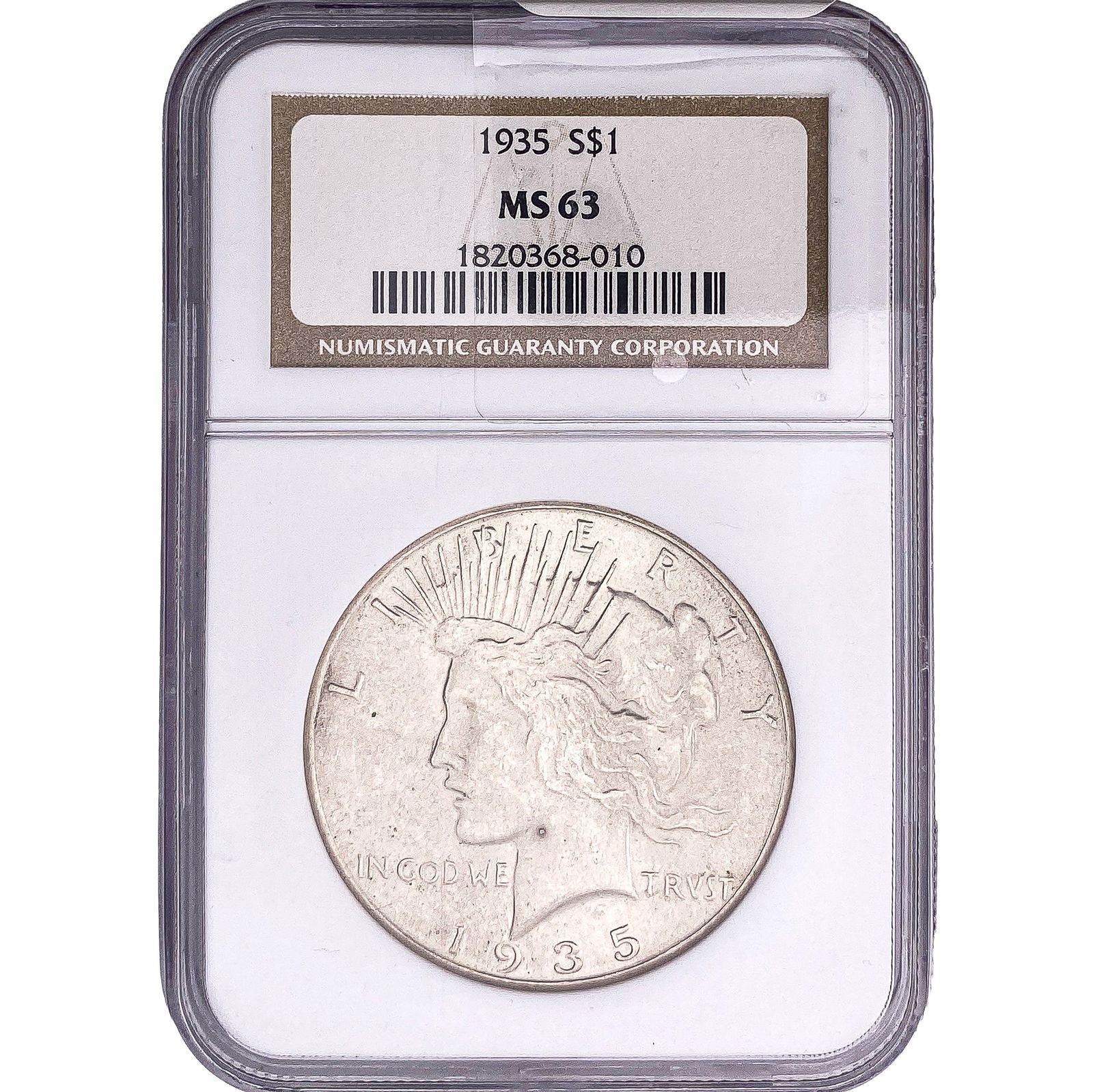 1935 Silver Peace Dollar NGC MS63 (1 of 2)