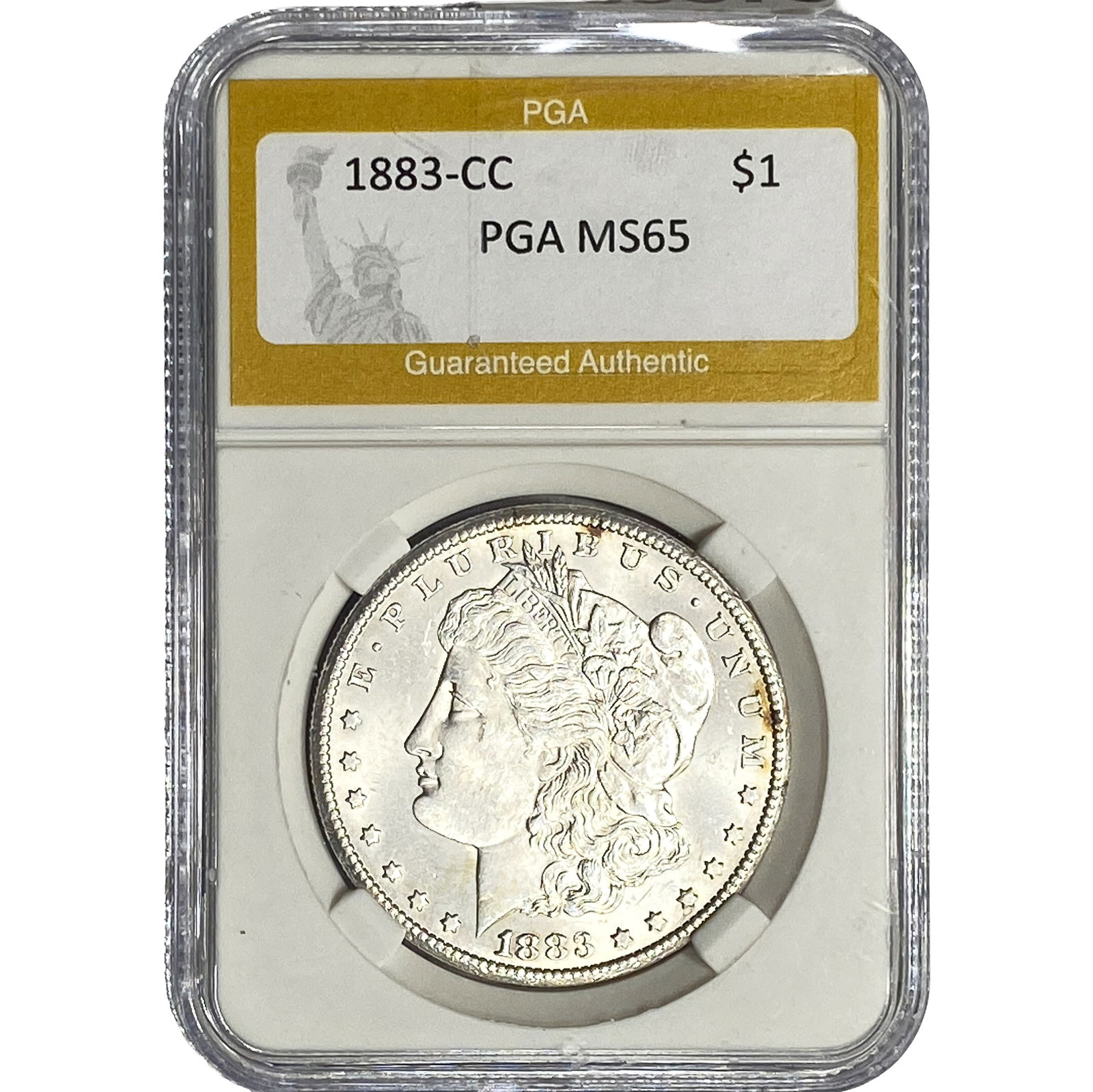 1883-CC Morgan Silver Dollar PGA MS65: 1883-CC Morgan Silver Dollar PGA MS65
