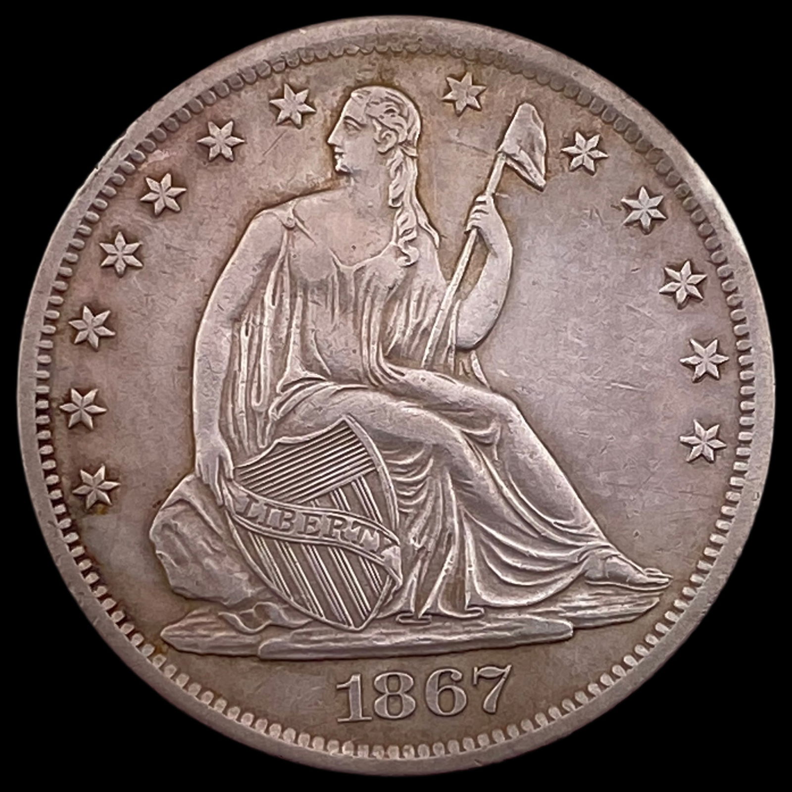 1867-S Seated Liberty Half Dollar CLOSELY UNCIRCULATED (1 of 2)