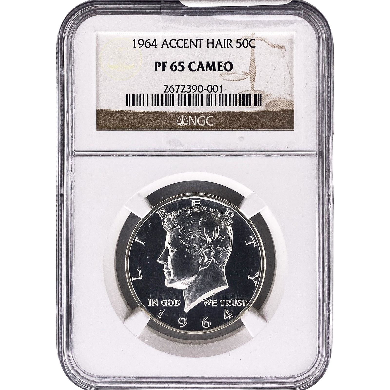 1964 Kennedy Half Dollar NGC PF65 CAM Accent Hair: 1964 Kennedy Half Dollar NGC PF65 CAM Accent Hair