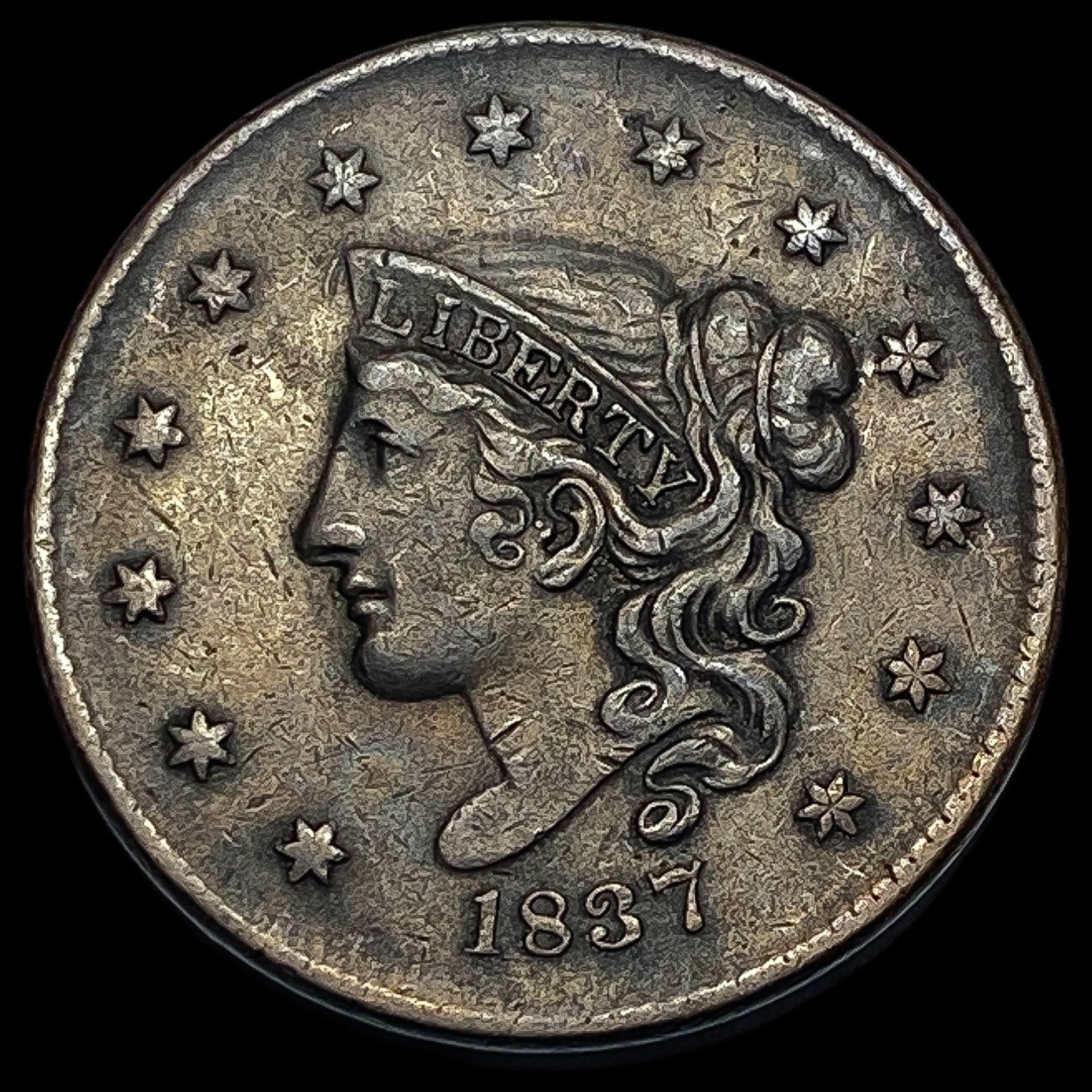1837 Coronet Head Large Cent CHOICE AU (1 of 2)