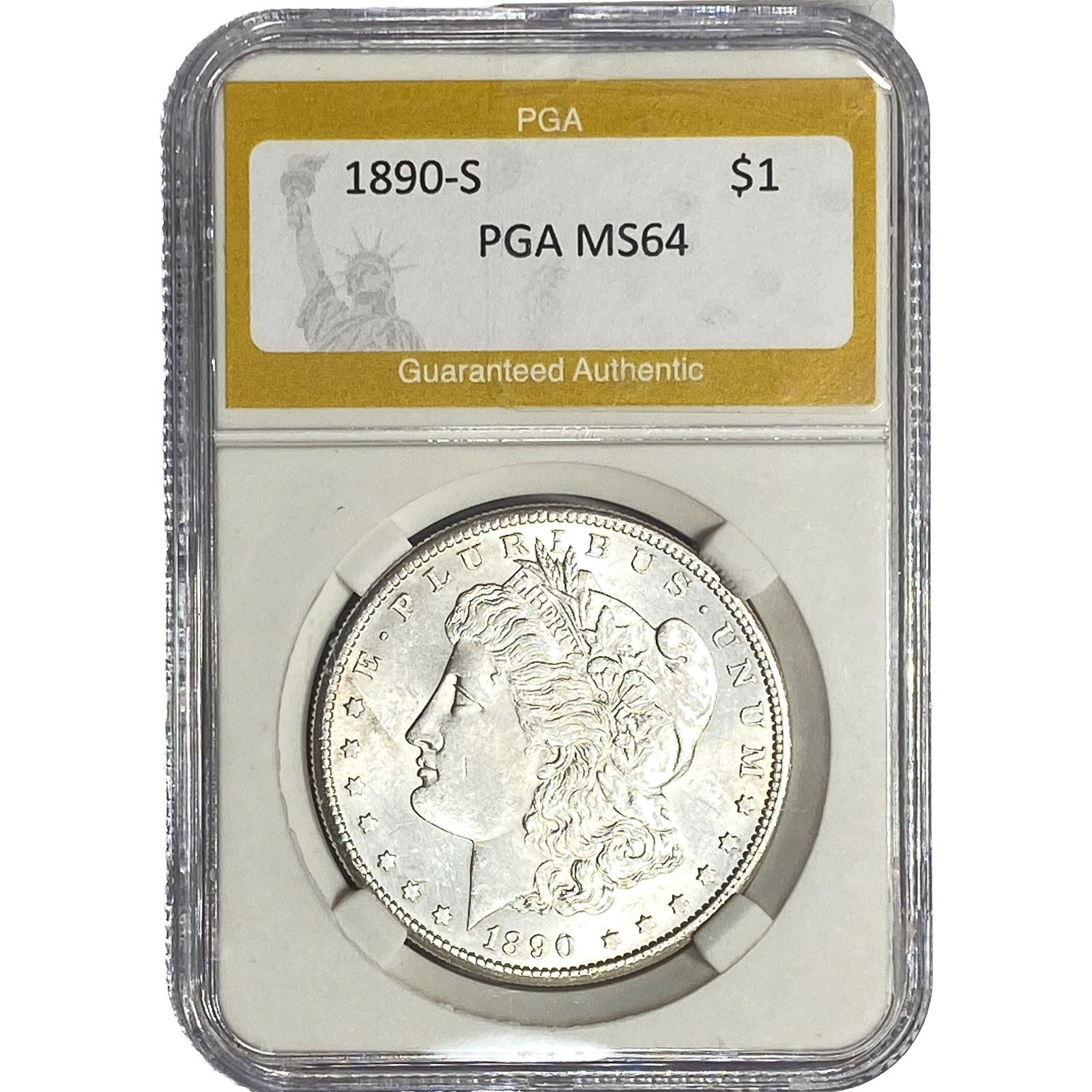 1890-S Morgan Silver Dollar PGA MS64: 1890-S Morgan Silver Dollar PGA MS64