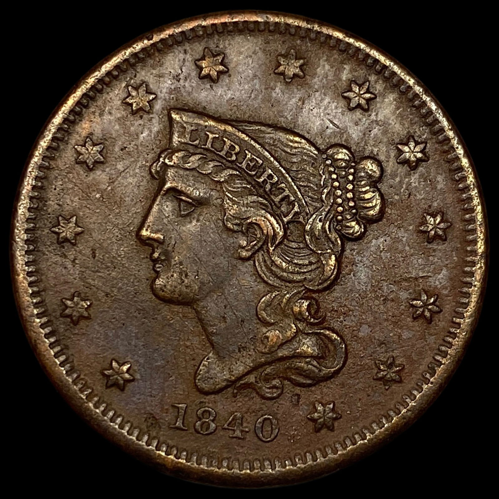 1840 Braided Hair Large Cent CHOICE AU (1 of 2)