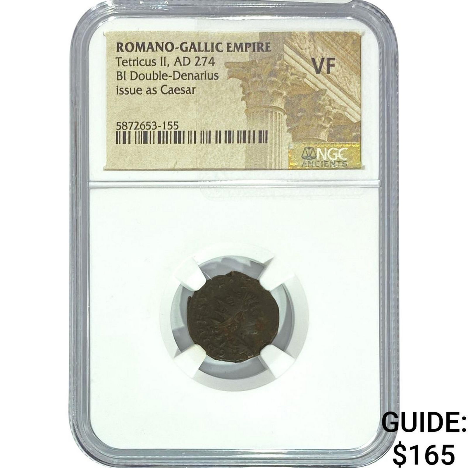 Romano-Gallic Tetricus II, AD 274 BI Dbl-Denarius NGC VF: Romano-Gallic Tetricus II, AD 274 BI Dbl-Denarius NGC VF
