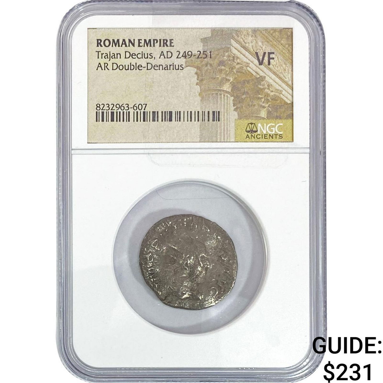 Roman Trajan Decius 249-251 Silver Dbl-Denarius VF: Roman Trajan Decius 249-251 Silver Dbl-Denarius VF