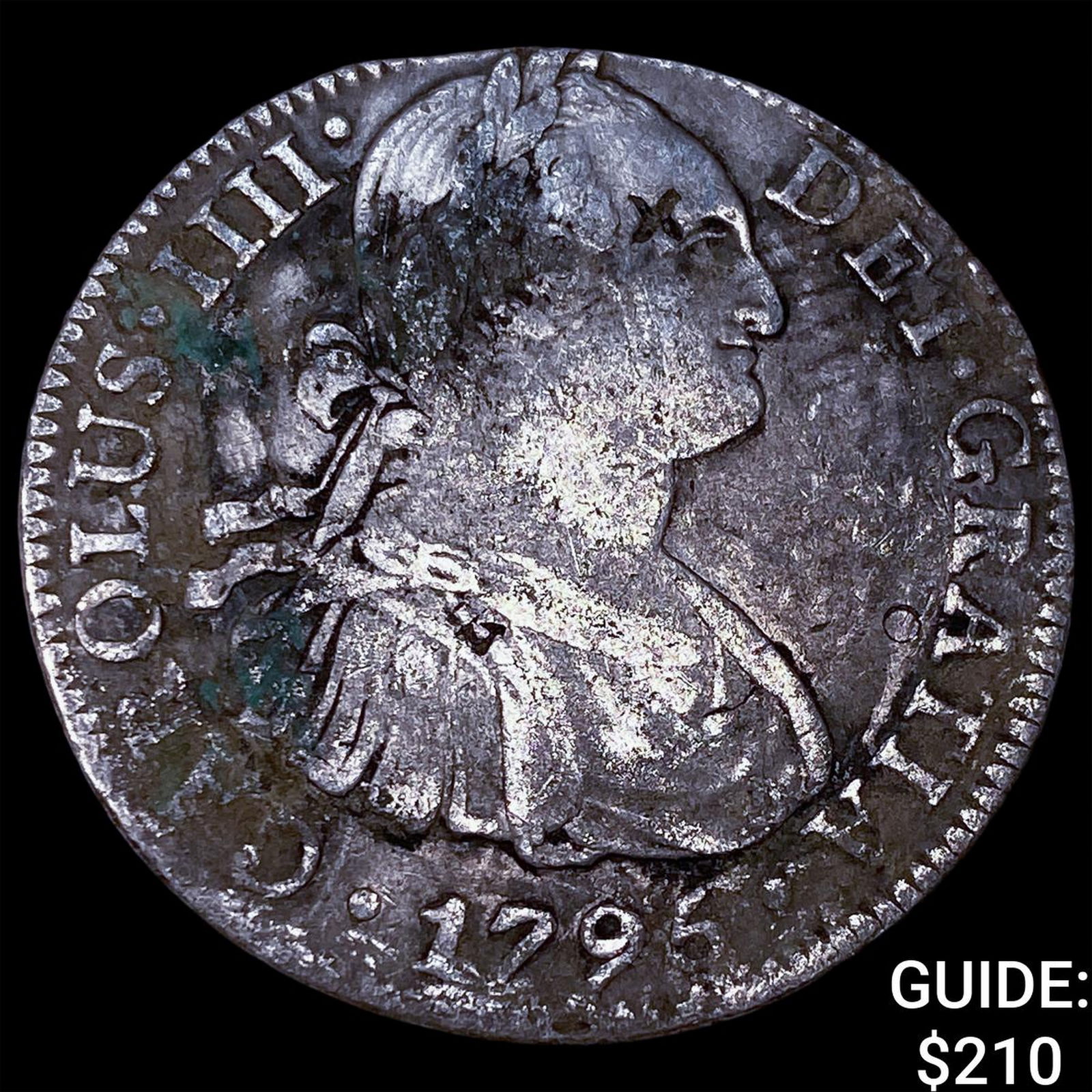 1795 Colonial Spain Silver 8 Reales Chopmarks NEARLY UNCIRCULATED (1 of 2)