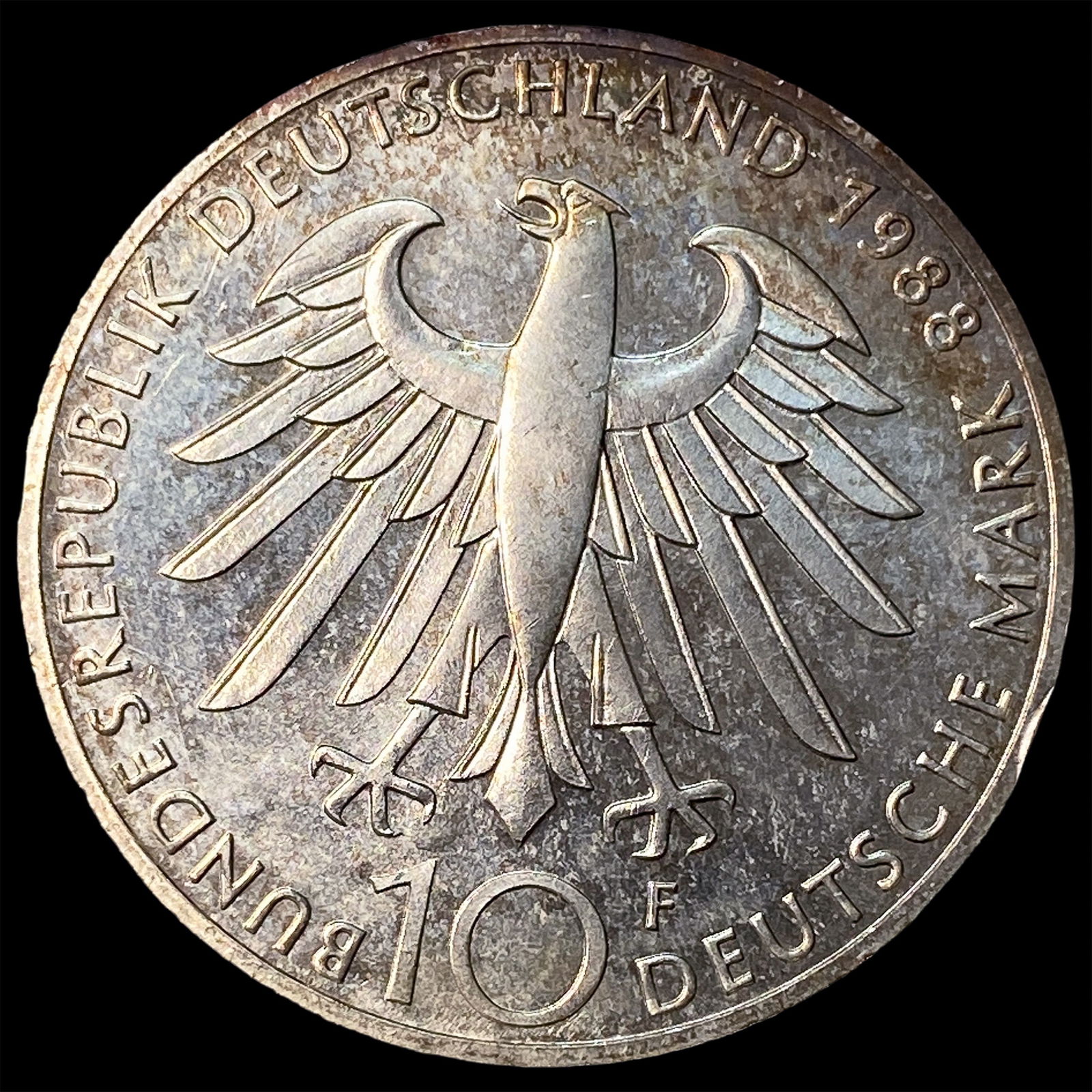 1988 Germany Silver 10 Marks CLOSELY UNCIRCULATED: 1988 Germany Silver 10 Marks CLOSELY UNCIRCULATED
