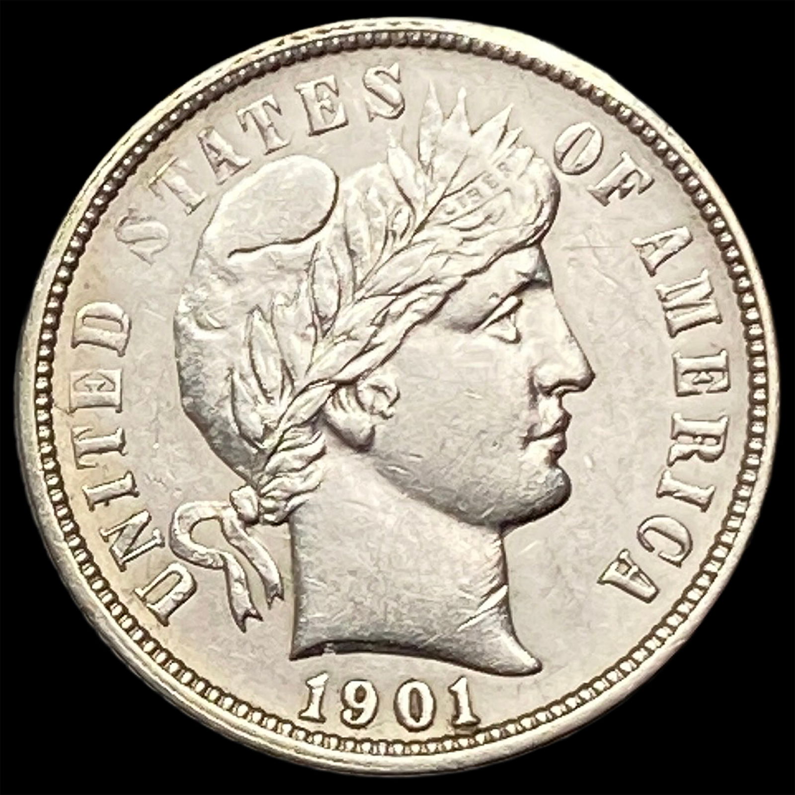 1901-O Silver Barber Dime CLOSELY UNCIRCULATED (1 of 2)