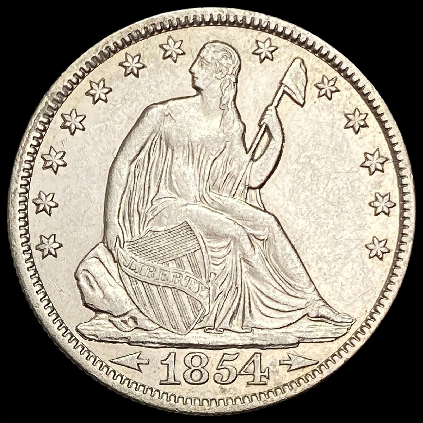 1854-O Silver Half Dollar (Arrows) CLOSELY UNCIRCULATED (1 of 2)