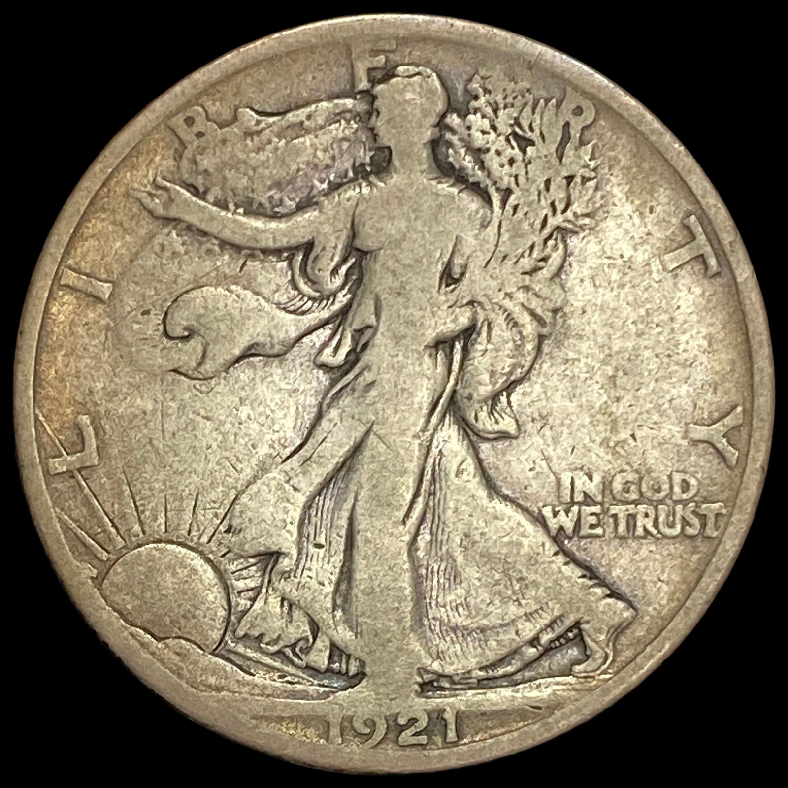 1921-S Silver Walking Liberty Half Dollar NICELY CIRCULATED: 1921-S Silver Walking Liberty Half Dollar NICELY CIRCULATED