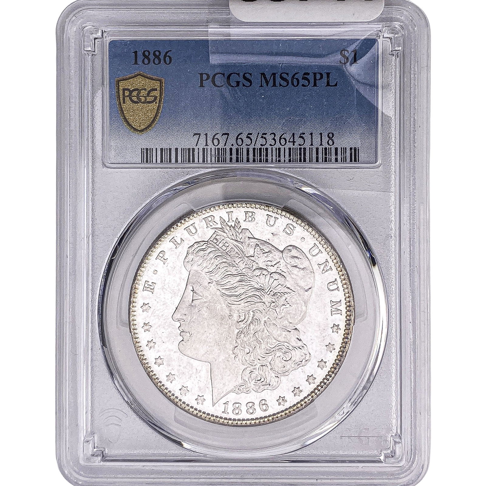 1886 Morgan Silver Dollar PCGS MS65 PL: 1886 Morgan Silver Dollar PCGS MS65 PL