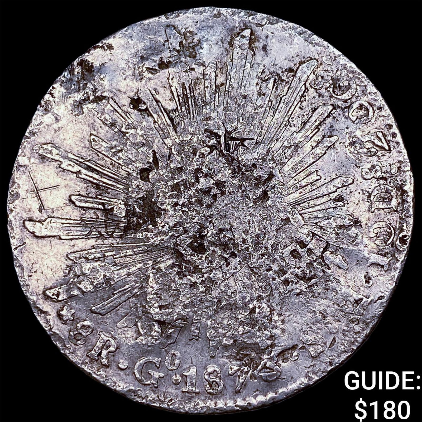 Mexico Silver 8 Reales Chopmarks NEARLY UNCIRCULATED: Mexico Silver 8 Reales Chopmarks NEARLY UNCIRCULATED