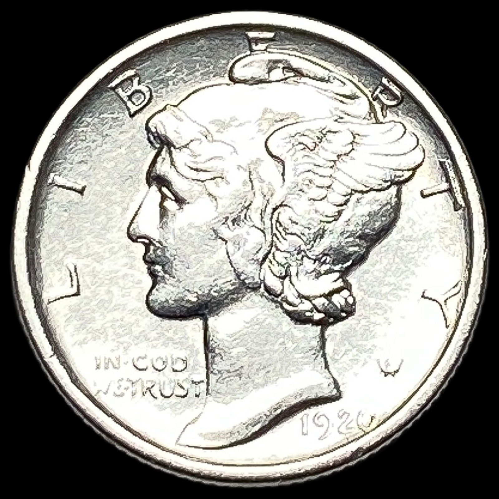 1920-D Silver Mercury Dime CLOSELY UNCIRCULATED (1 of 2)