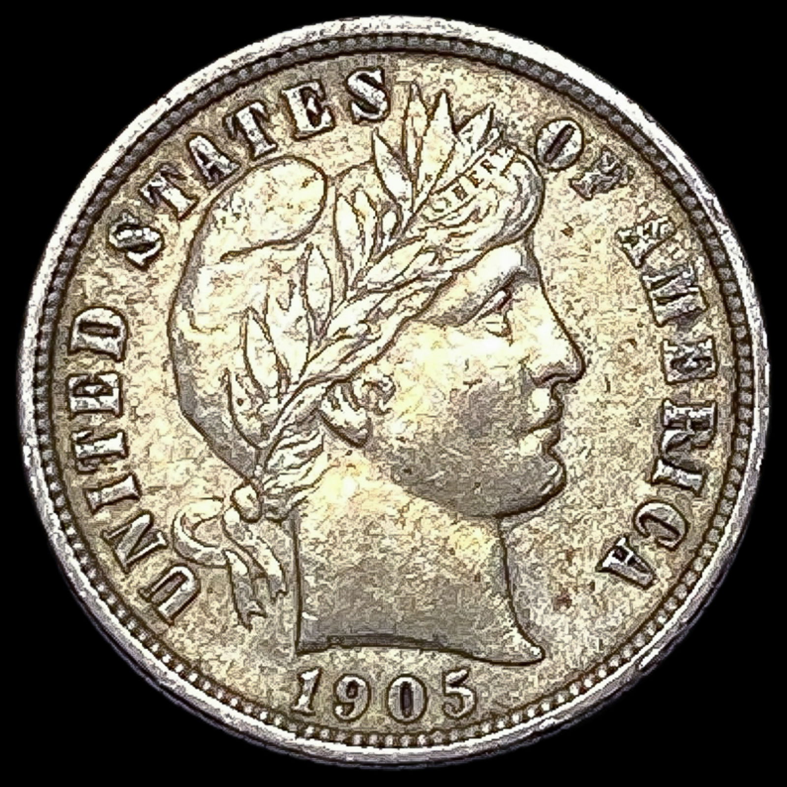 1905-O Silver Barber Dime CLOSELY UNCIRCULATED: 1905-O Silver Barber Dime CLOSELY UNCIRCULATED