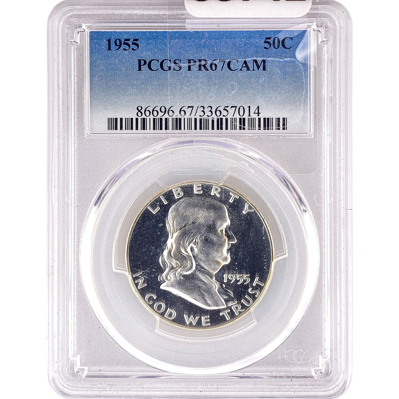 1955 Franklin Half Dollar PCGS PR67 CAM: 1955 Franklin Half Dollar PCGS PR67 CAM