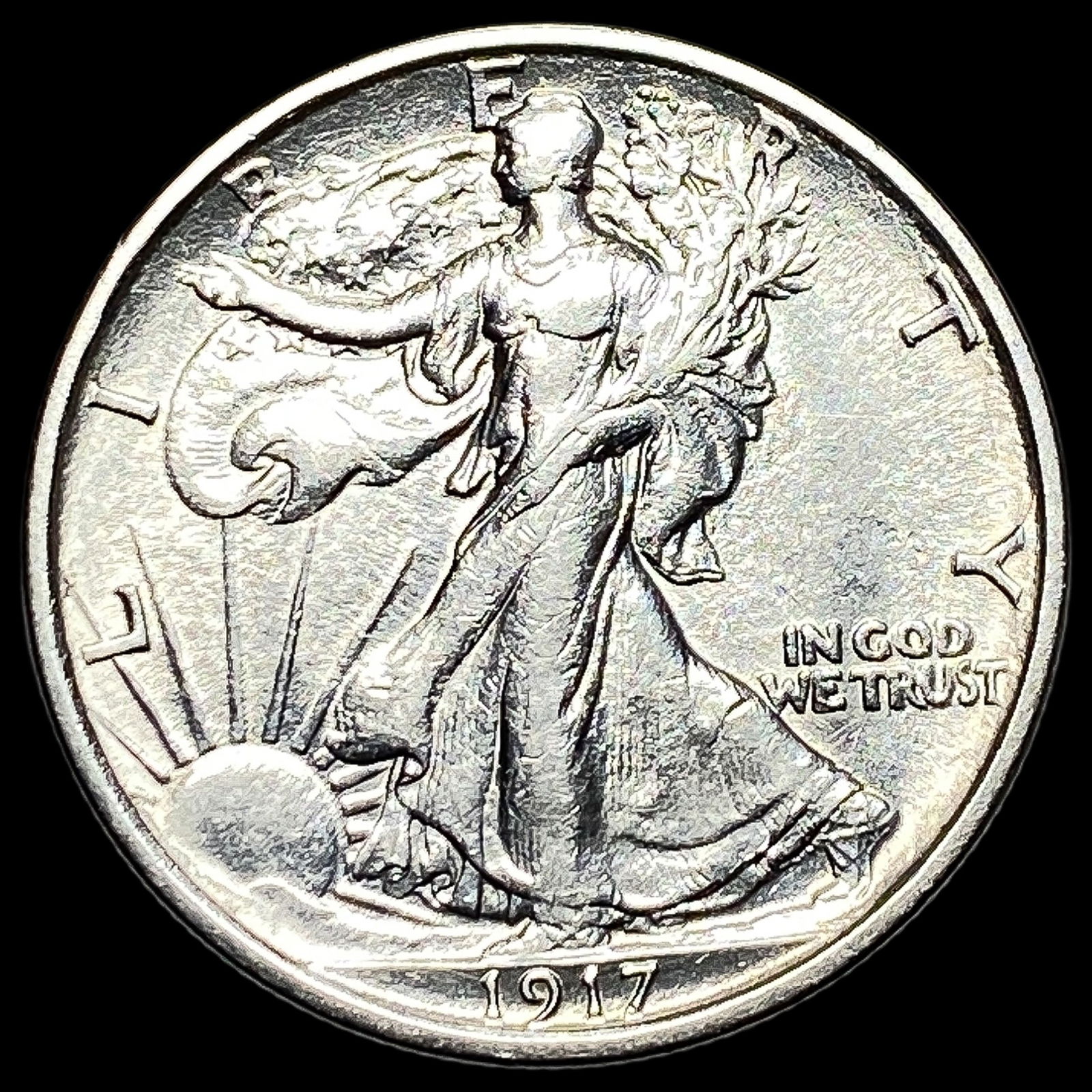 1917-S Walking Liberty Half Dollar CLOSELY UNCIRCULATED: 1917-S Walking Liberty Half Dollar CLOSELY UNCIRCULATED