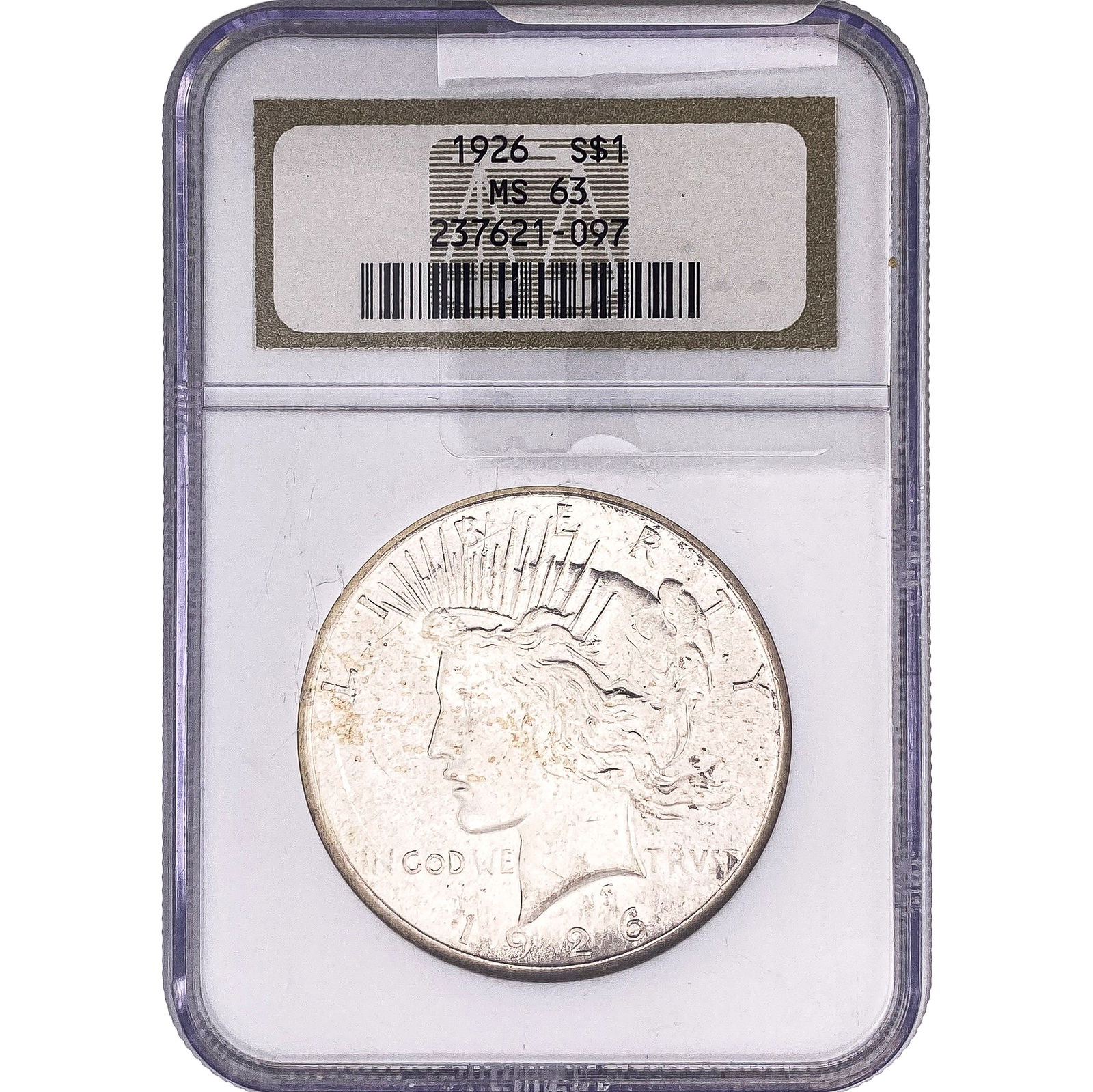 1926 Silver Peace Dollar NGC MS63 (1 of 2)