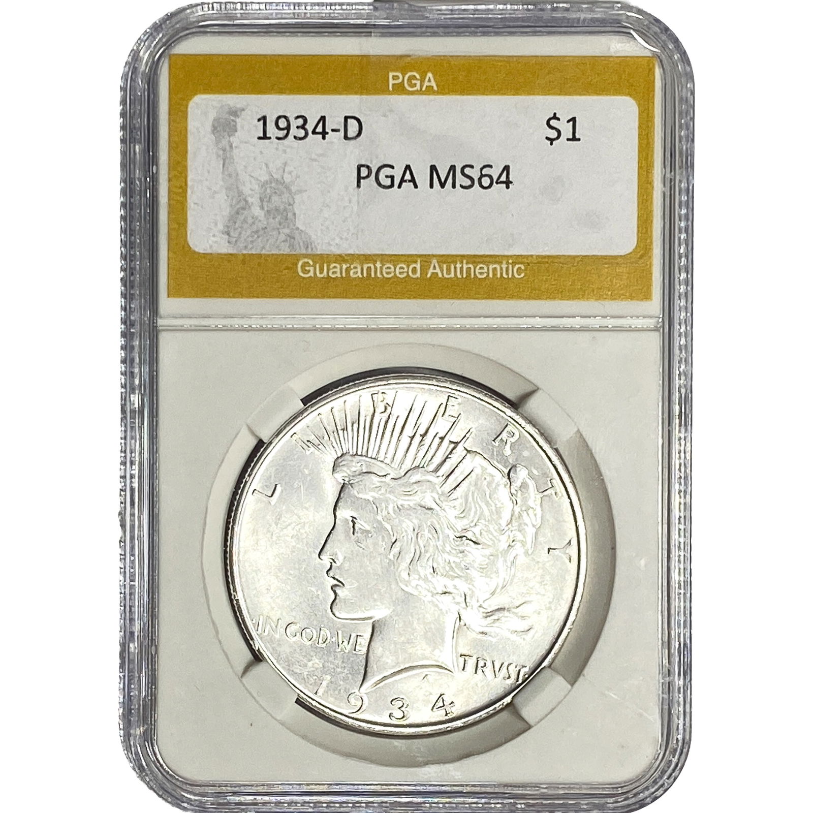 1934-D Silver Peace Dollar PGA MS64 (1 of 2)