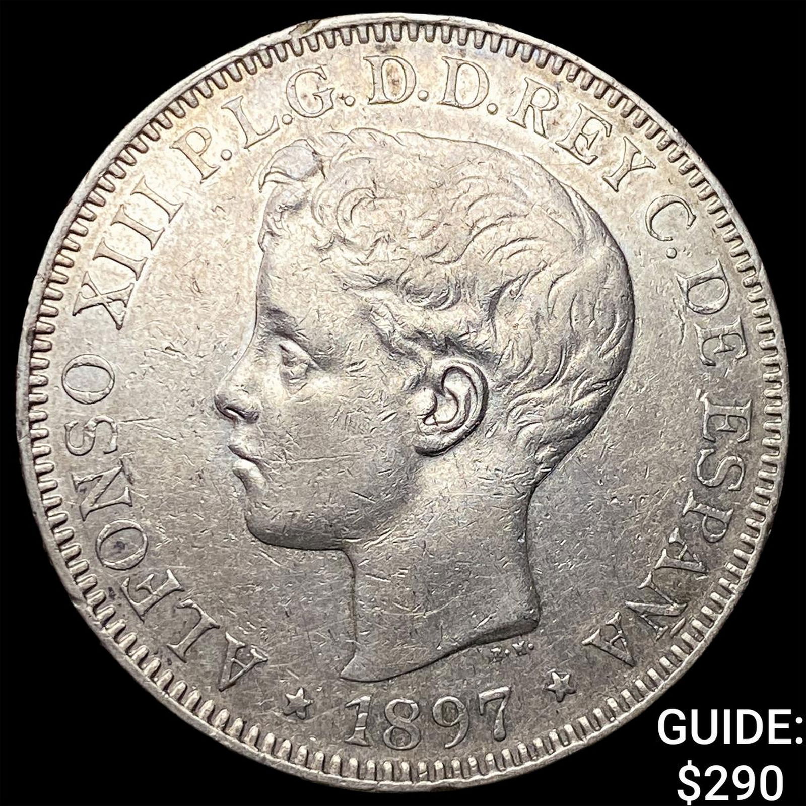1897 Philippines Silver 1 Peso CLOSELY UNCIRCULATED (1 of 2)