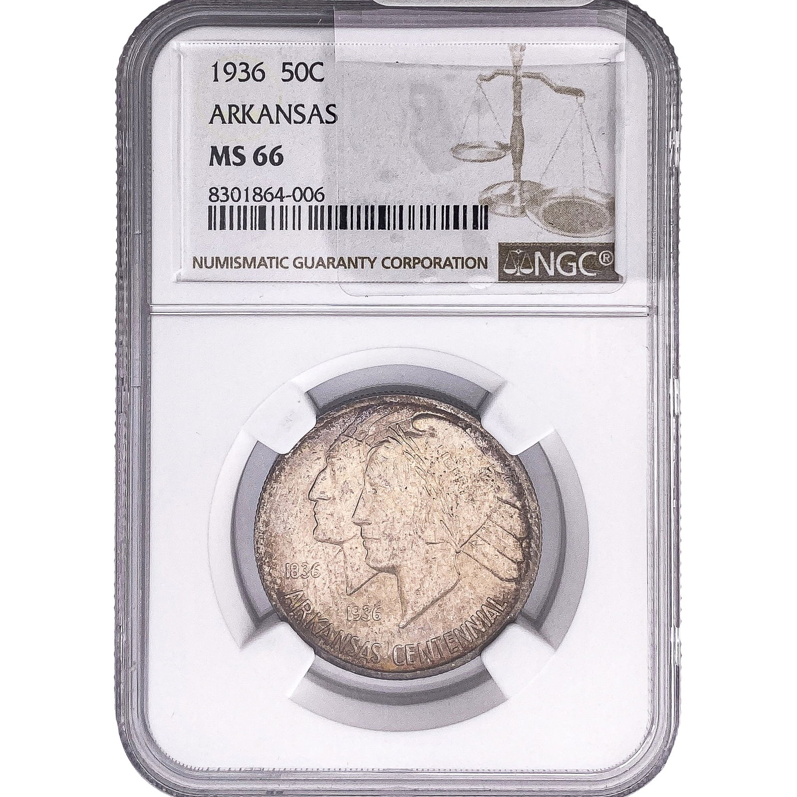 1936 Arkansas Half Dollar NGC MS66 (1 of 2)
