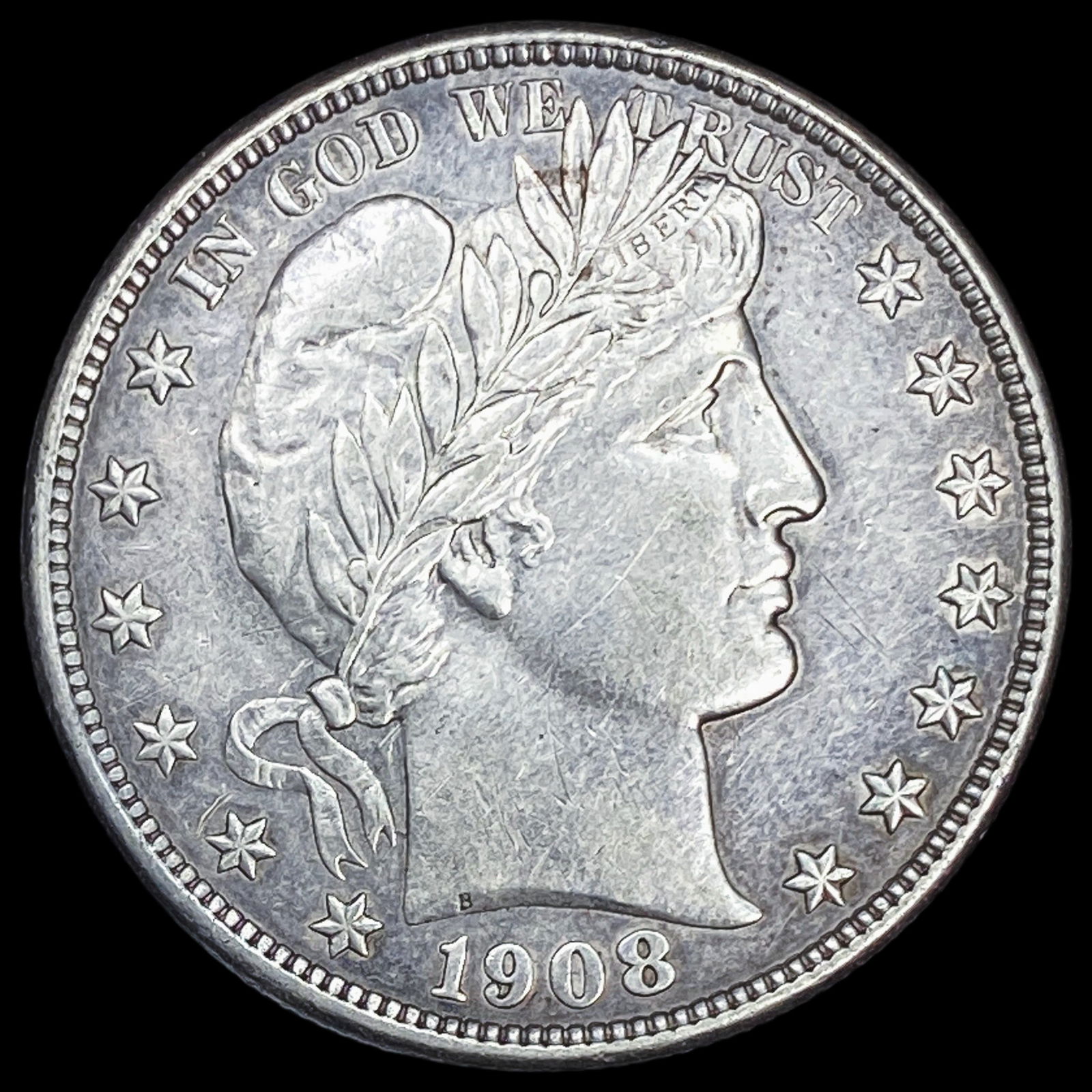 1908-O Silver Barber Half Dollar CLOSELY UNCIRCULATED (1 of 2)
