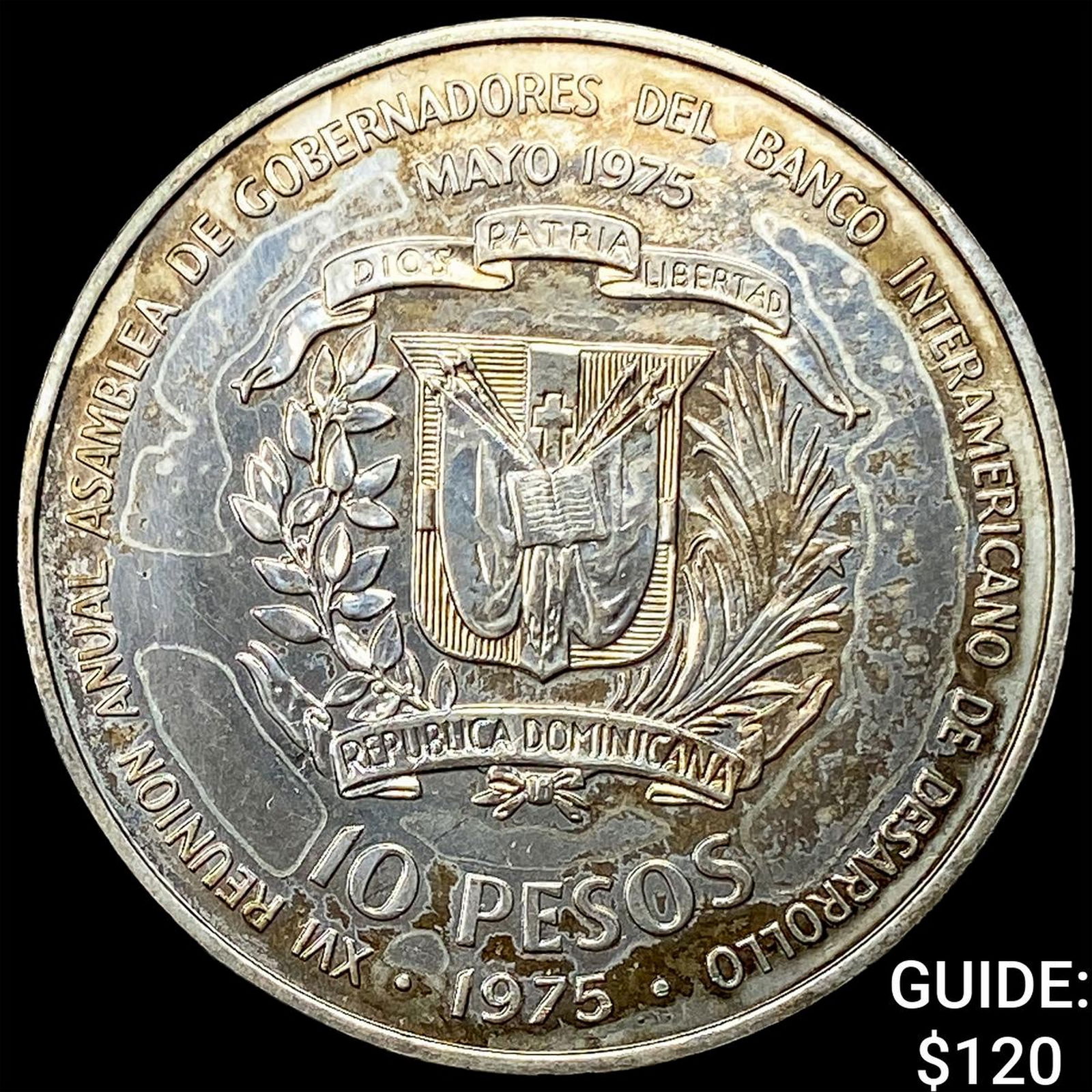 1975 Dominican Republic Silver 10 Pesos 26k Minted UNCIRCULATED (1 of 2)