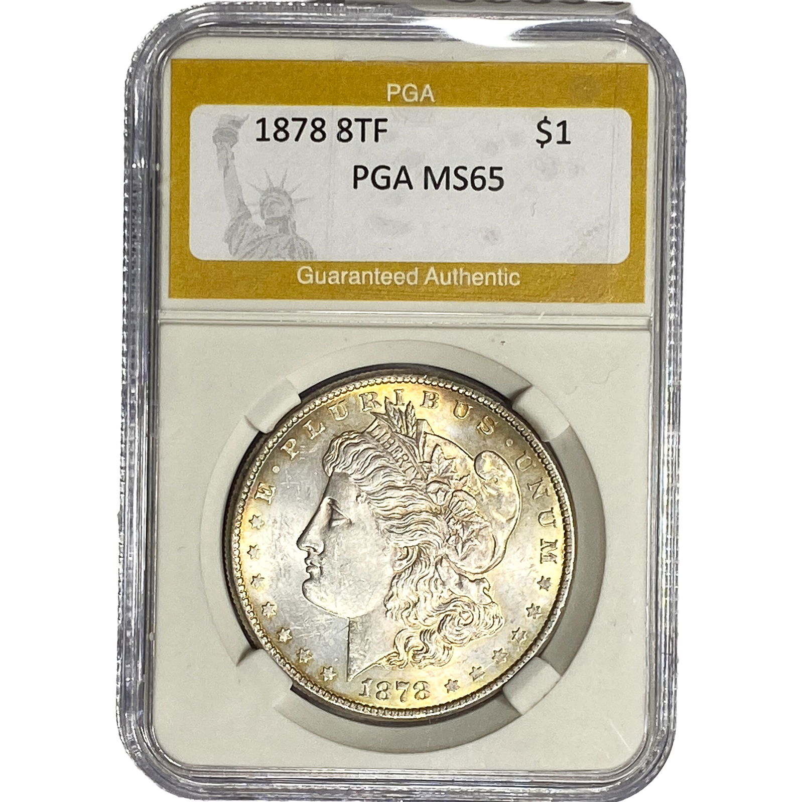 1878 8TF Morgan Silver Dollar PGA MS65: 1878 8TF Morgan Silver Dollar PGA MS65